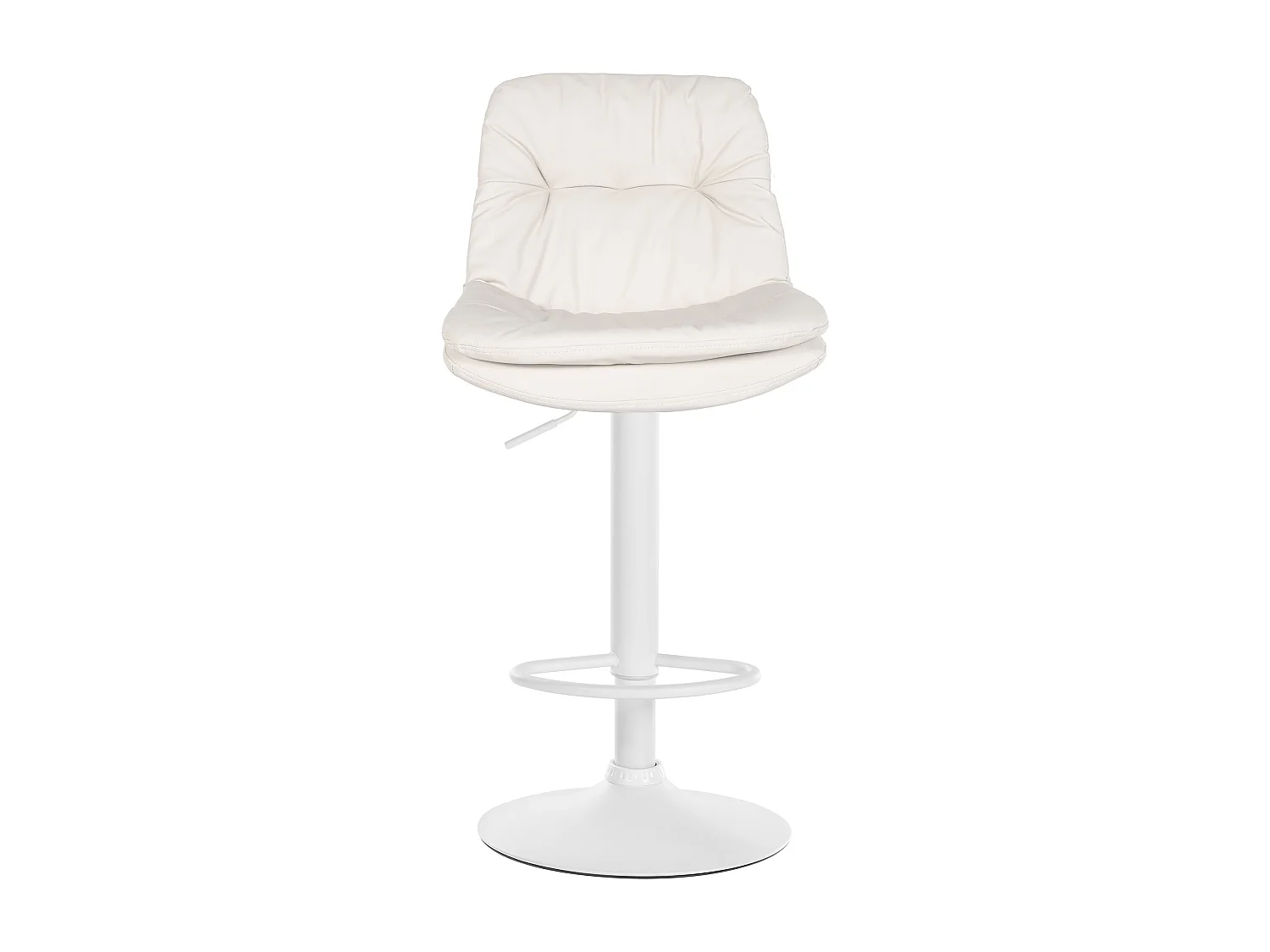 Tabouret de bar - Similicuir - Blanc - Laurel