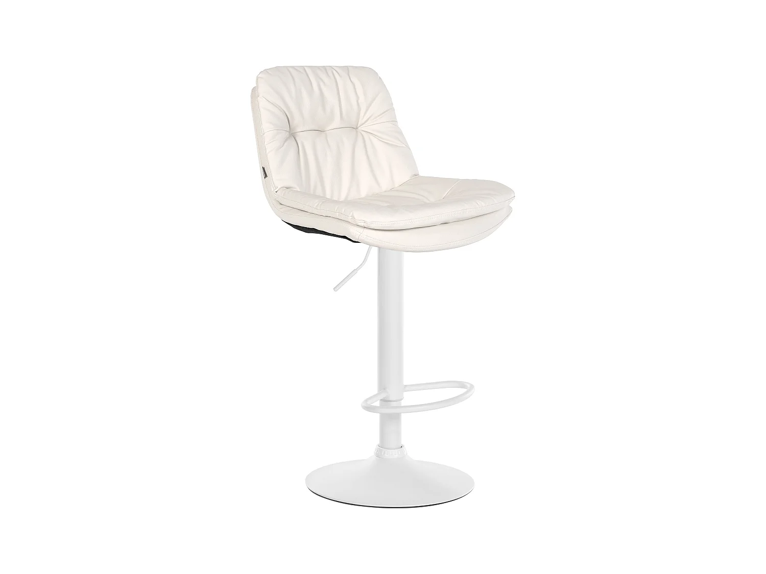 Tabouret de bar - Similicuir - Blanc - Laurel