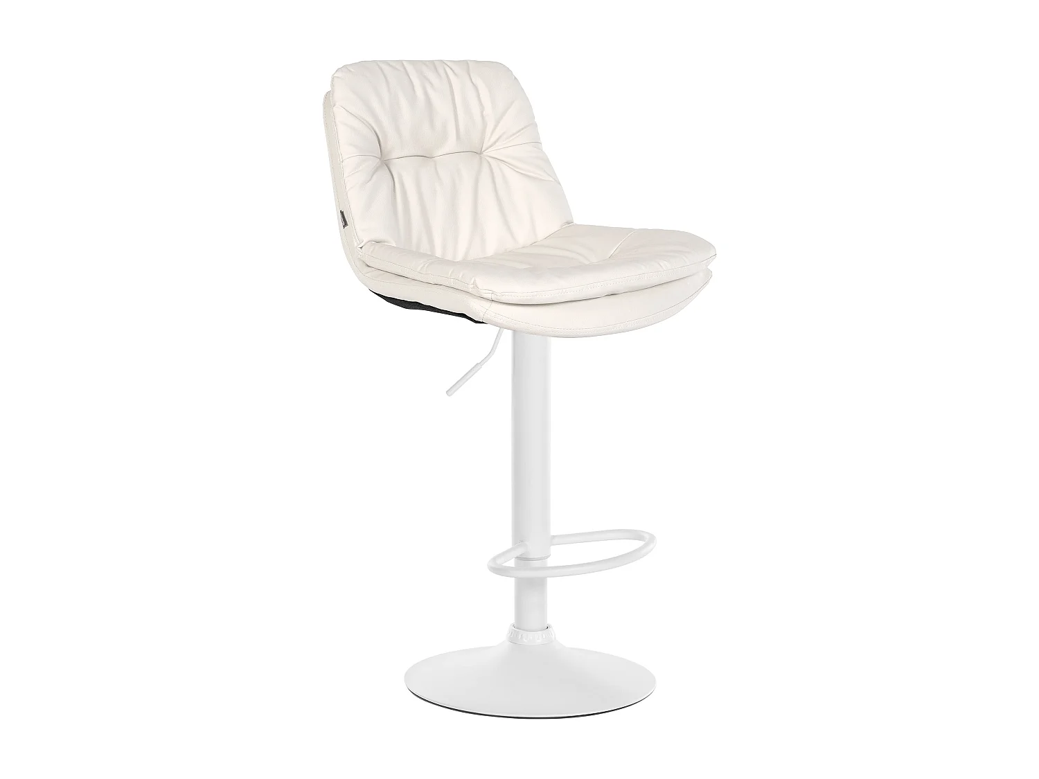 Tabouret de bar - Similicuir - Blanc - Laurel