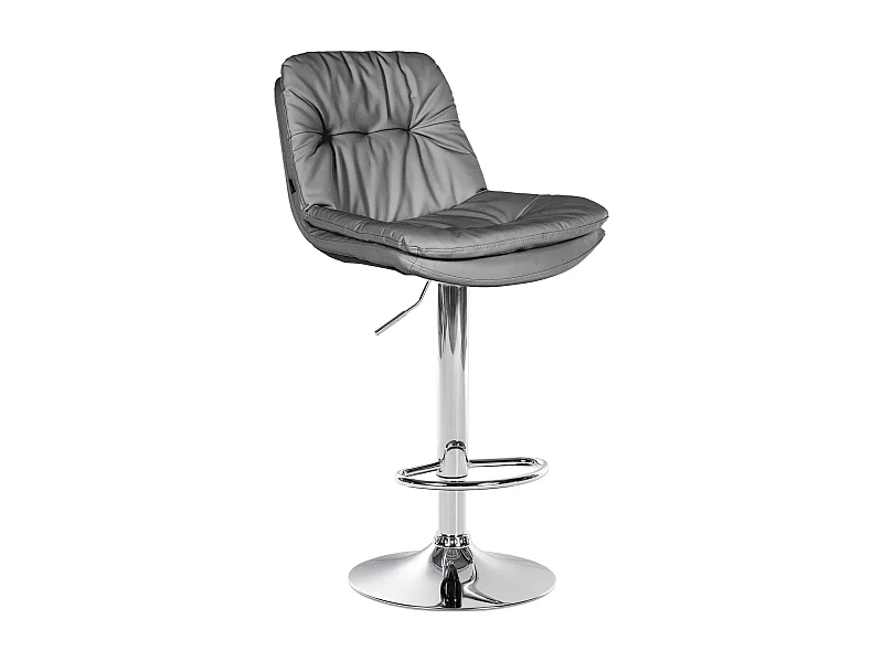 Tabouret de bar - Similicuir - Gris - Laurel