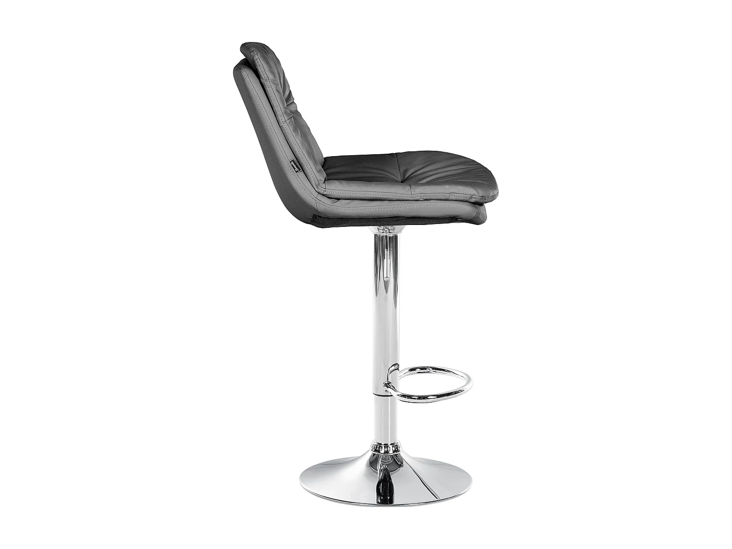 Tabouret de bar - Similicuir - Gris - Laurel