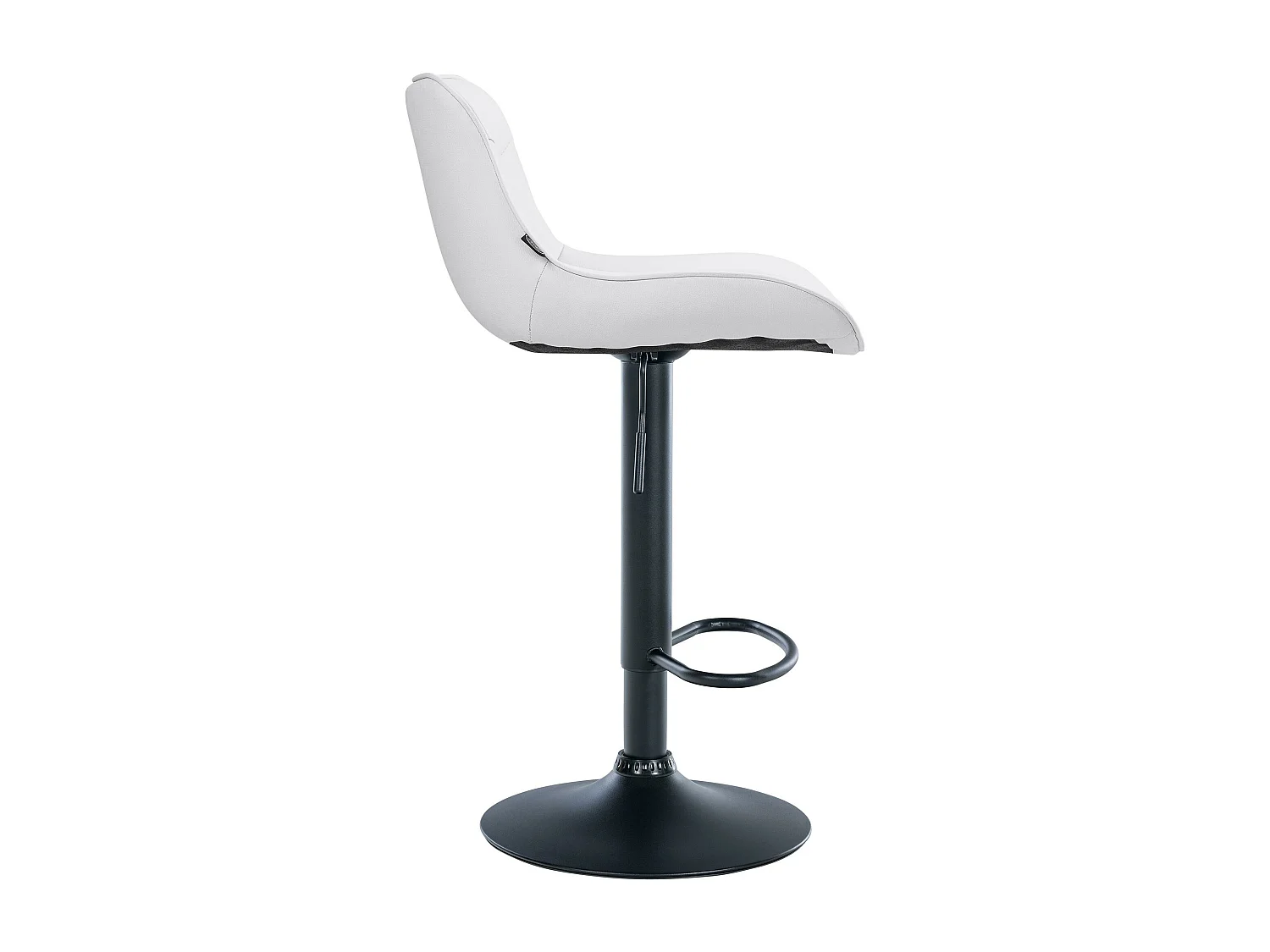 Lot de 2  Tabouret de bar - Similicuir & Noir - Blanc - Vonore