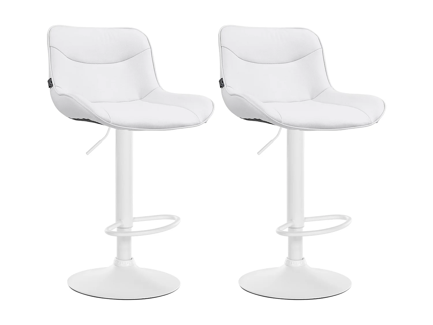 Lot de 2  Tabouret de bar - Similicuir & Blanc - Blanc - Vonore