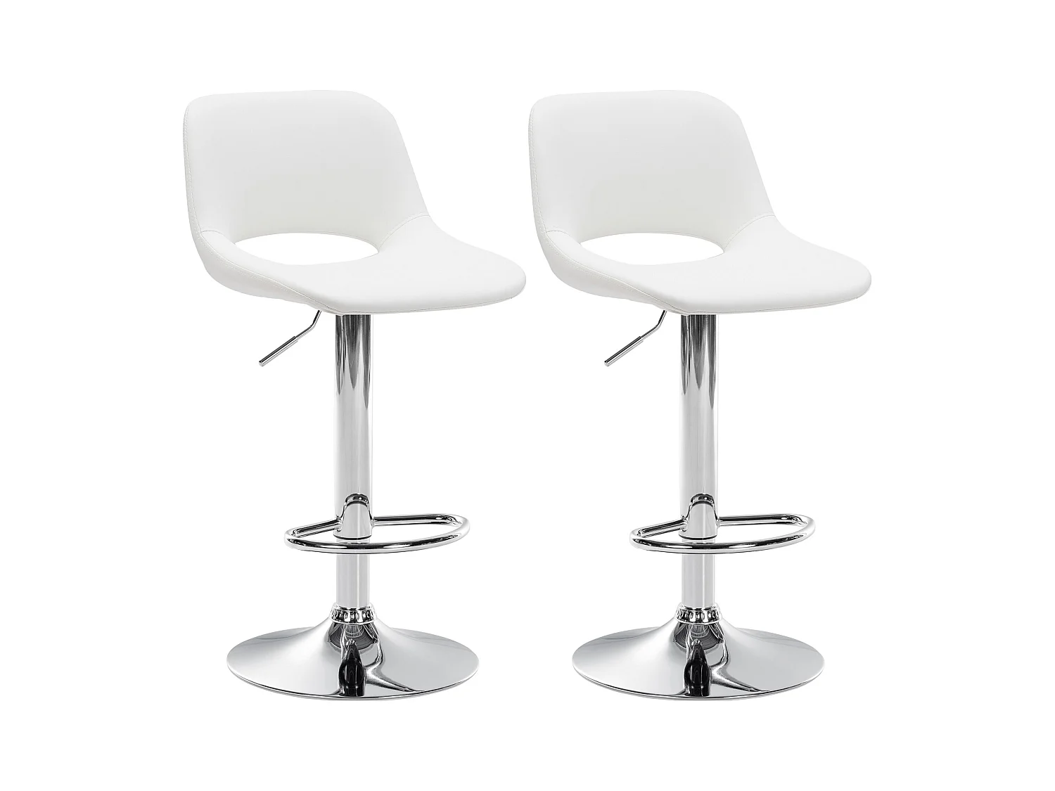 Lot de 2  Tabouret de bar - Similicuir - Blanc - Camden