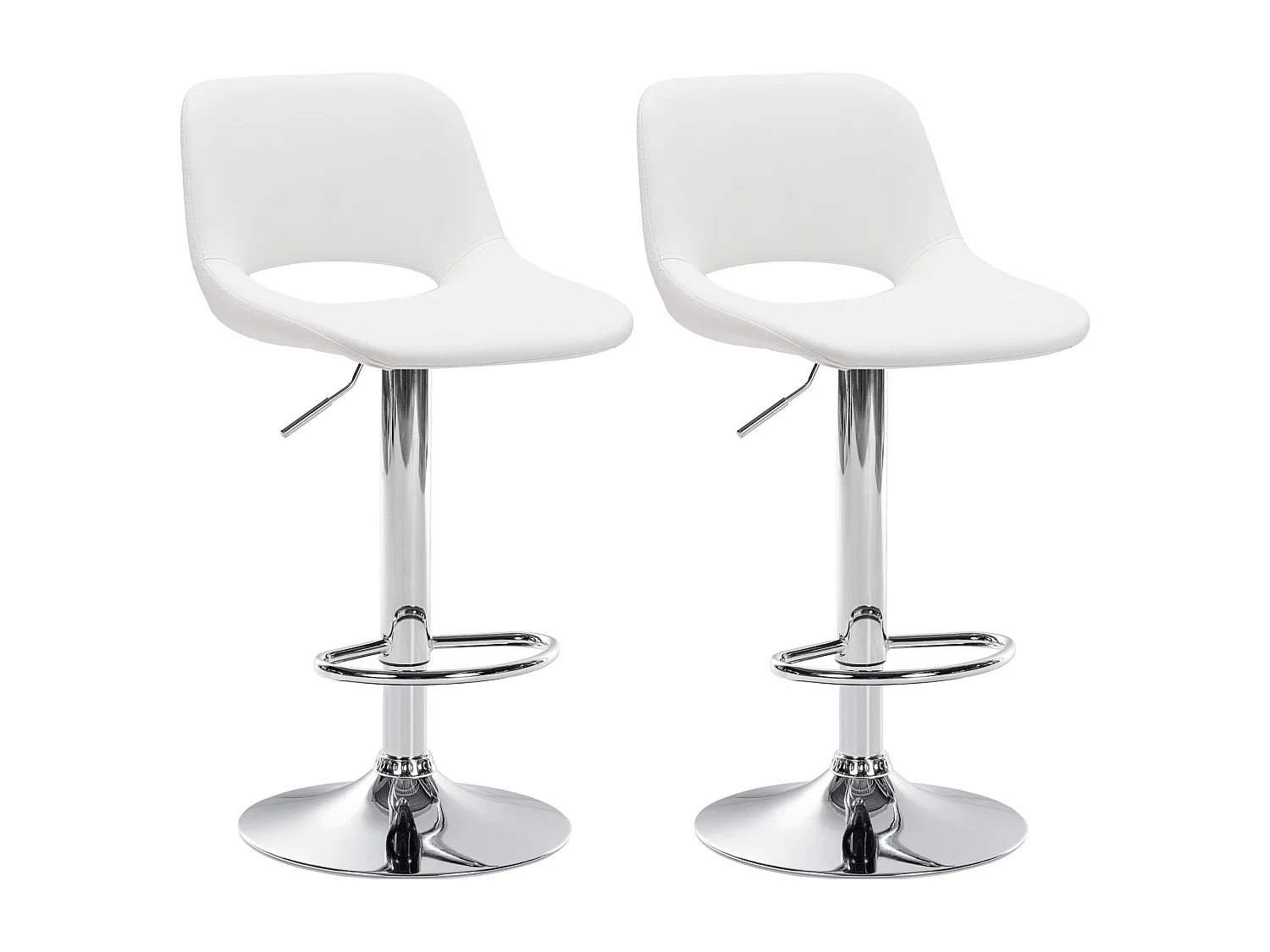 Lot de 2  Tabouret de bar - Similicuir - Blanc - Camden
