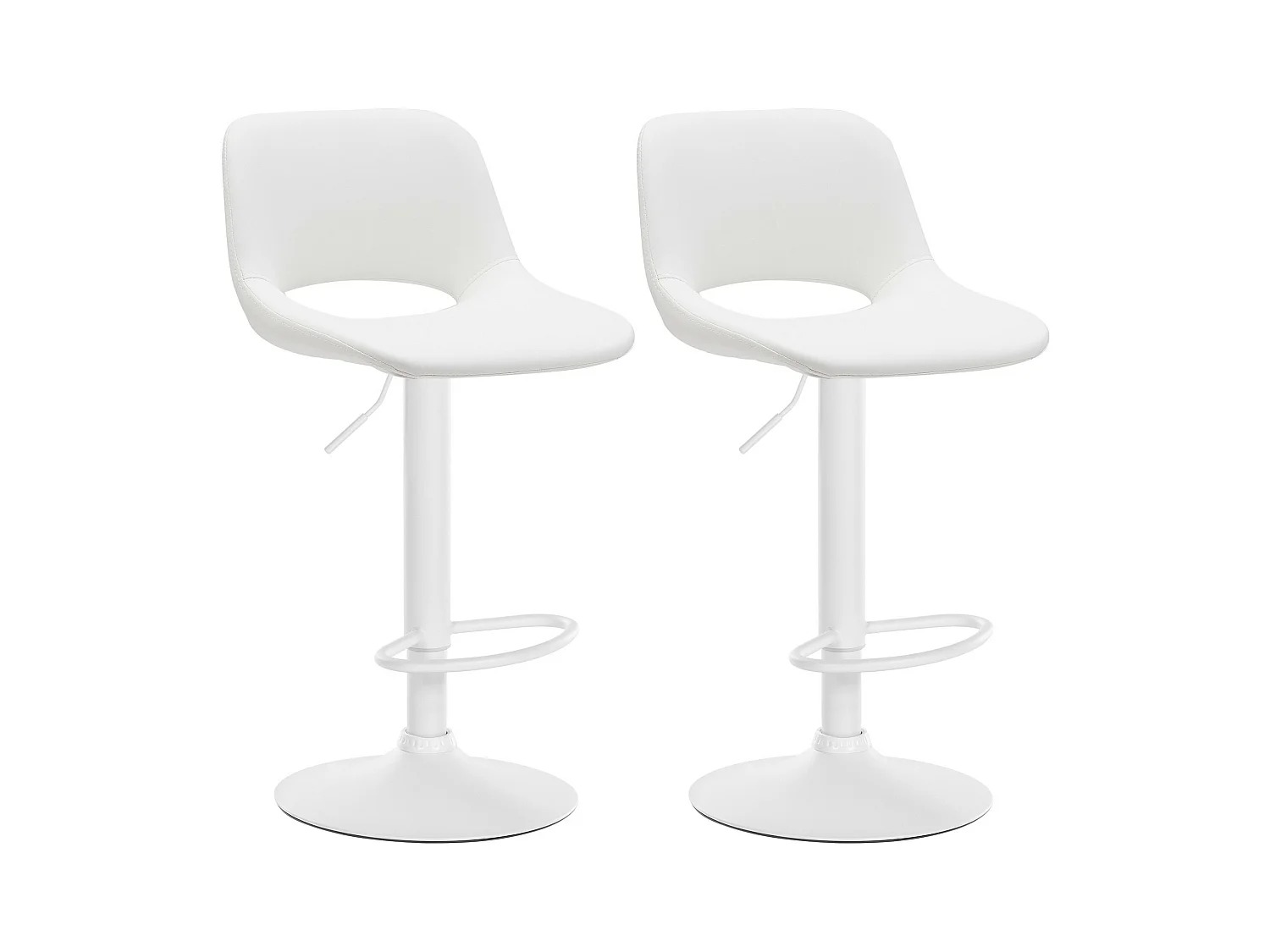 Lot de 2  Tabouret de bar - Similicuir - Blanc - Camden