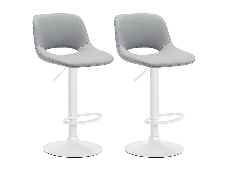 Lot de 2  Tabouret de bar - Similicuir - Gris - Camden
