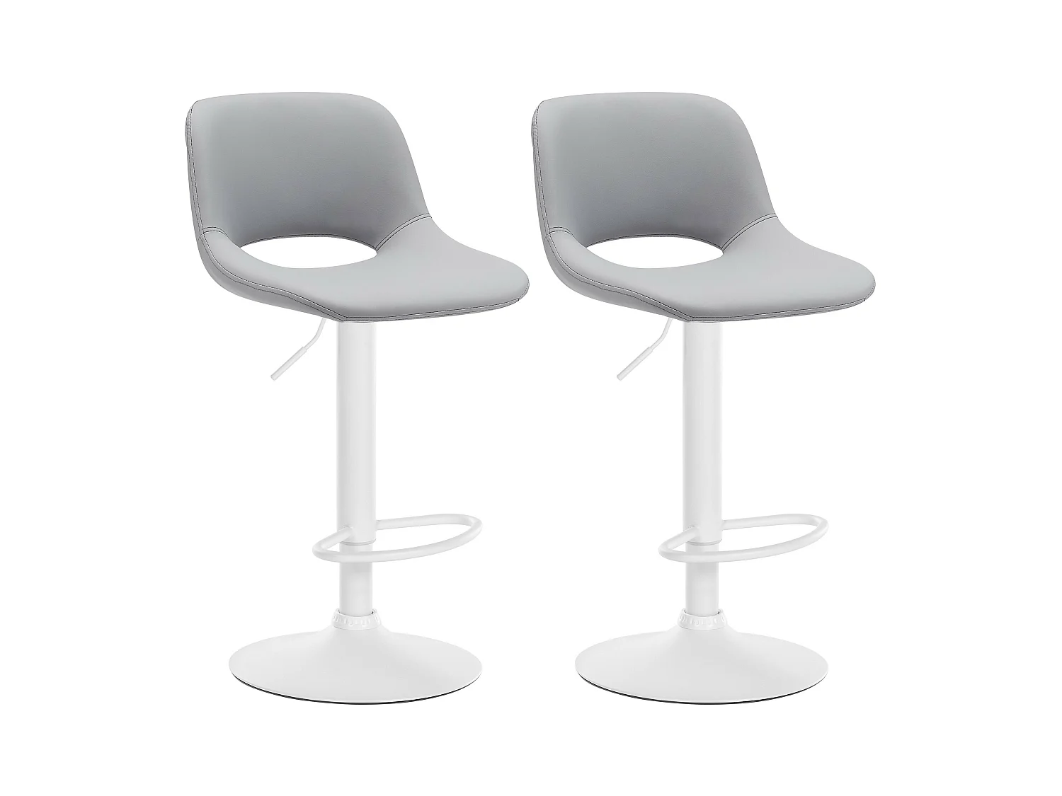 Lot de 2  Tabouret de bar - Similicuir - Gris - Camden