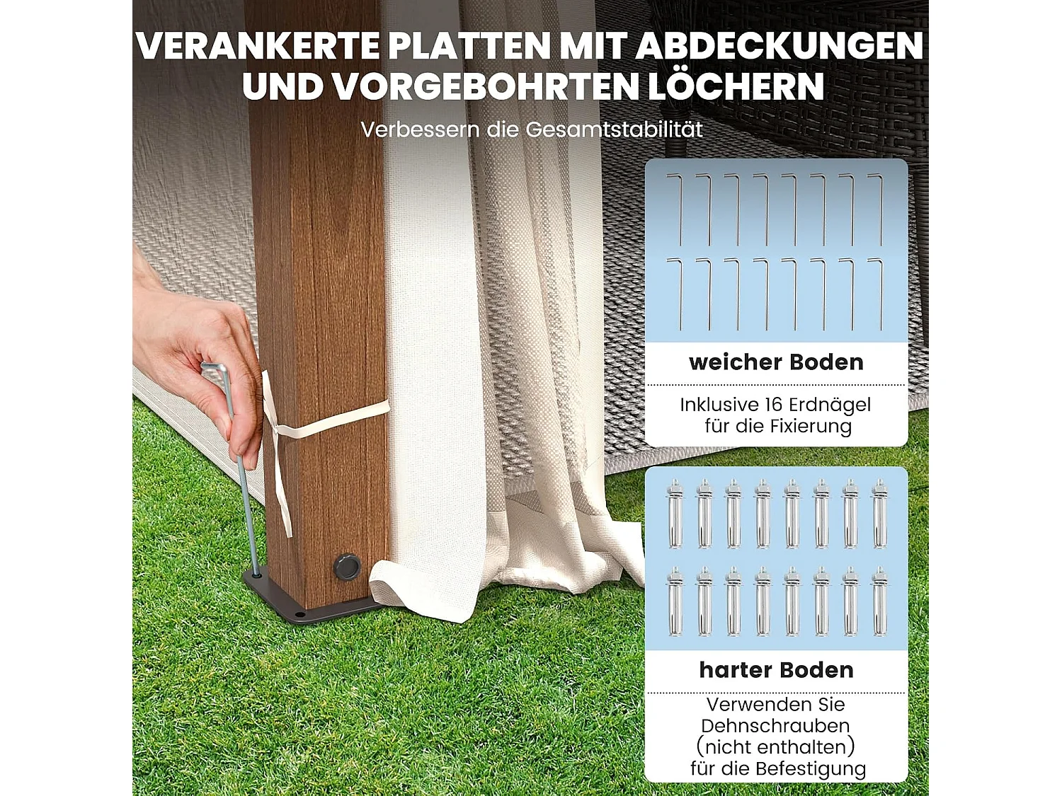 3,6 x 3 m paviljoen met dubbel dak en muggennet, waterdicht, stabiel, winterbestendig, partytent, tuinpaviljoen voor terras, tuin, achtertuin ZB33083