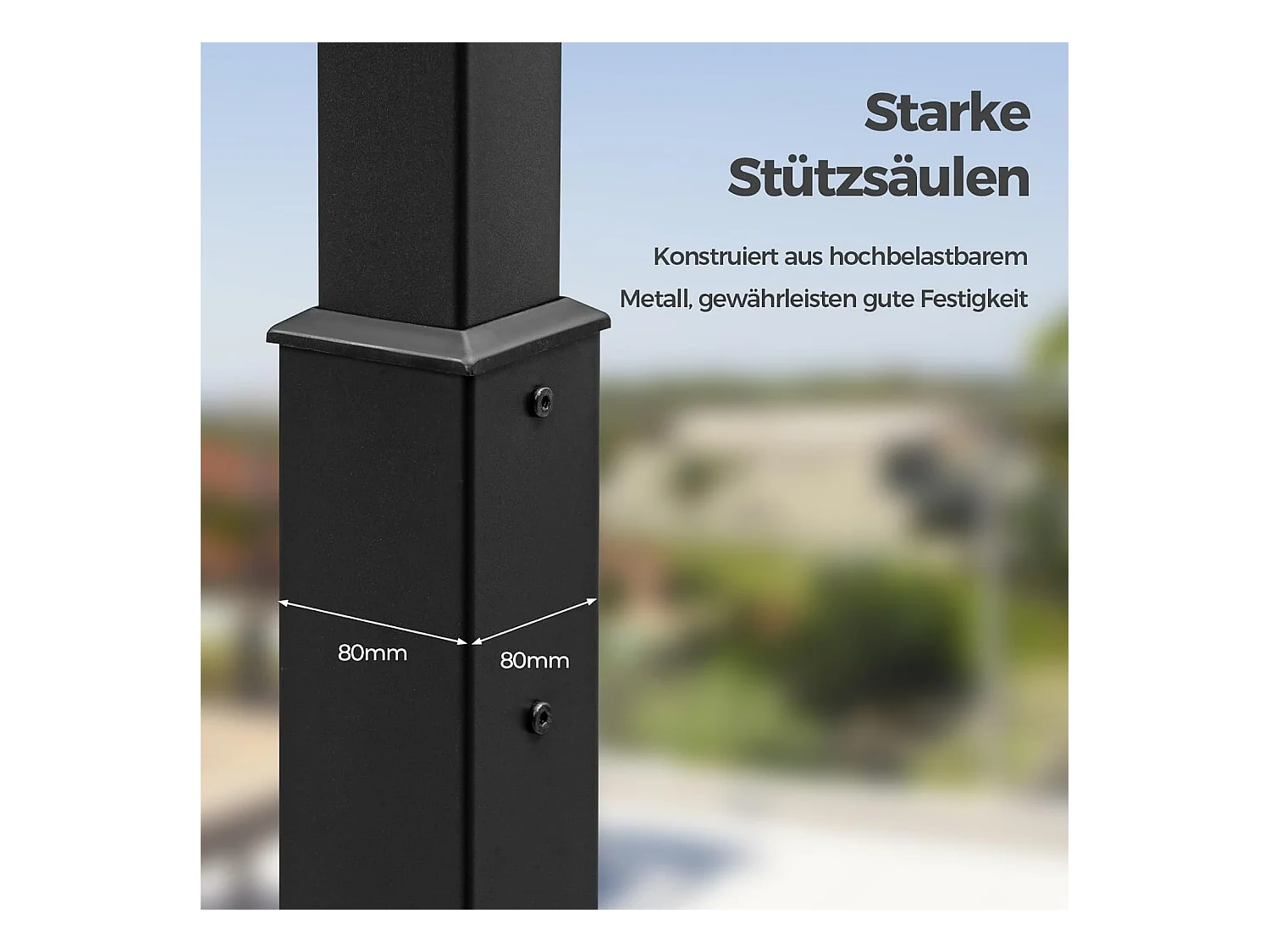 Pergola met schuifdak, 3,1 x 3,1 m paviljoen, waterdicht, stabiel, winterbestendig, tuinpaviljoen met robuuste metalen zuilen voor terras, tuin, dek ZB33082