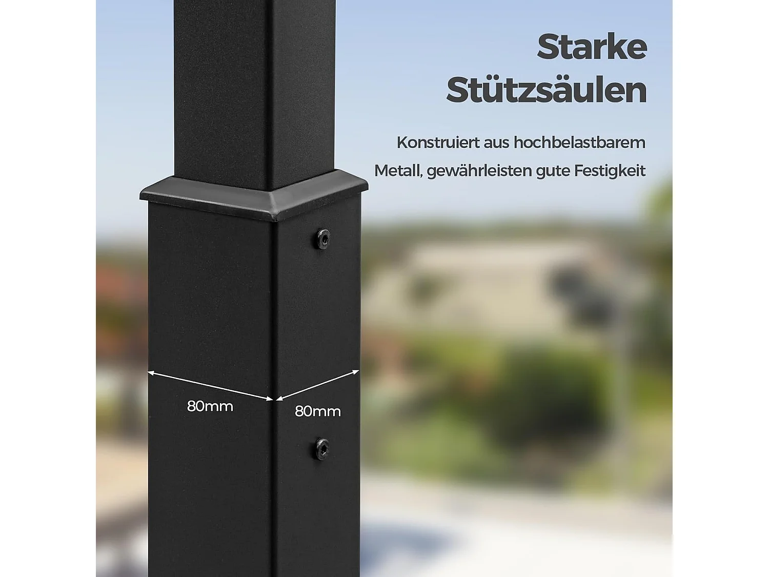 Pergola met schuifdak, 3,1 x 3,1 m paviljoen, waterdicht, stabiel, winterbestendig, tuinpaviljoen met robuuste metalen zuilen voor terras, tuin, dek ZB33082