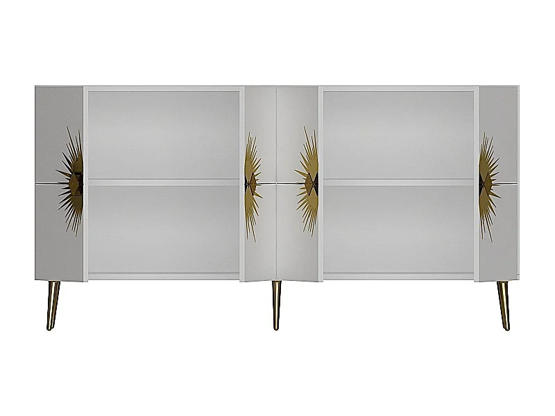 Aparador – 150 cm – Branco e Dourado – Painel de partículas revestido a melamina