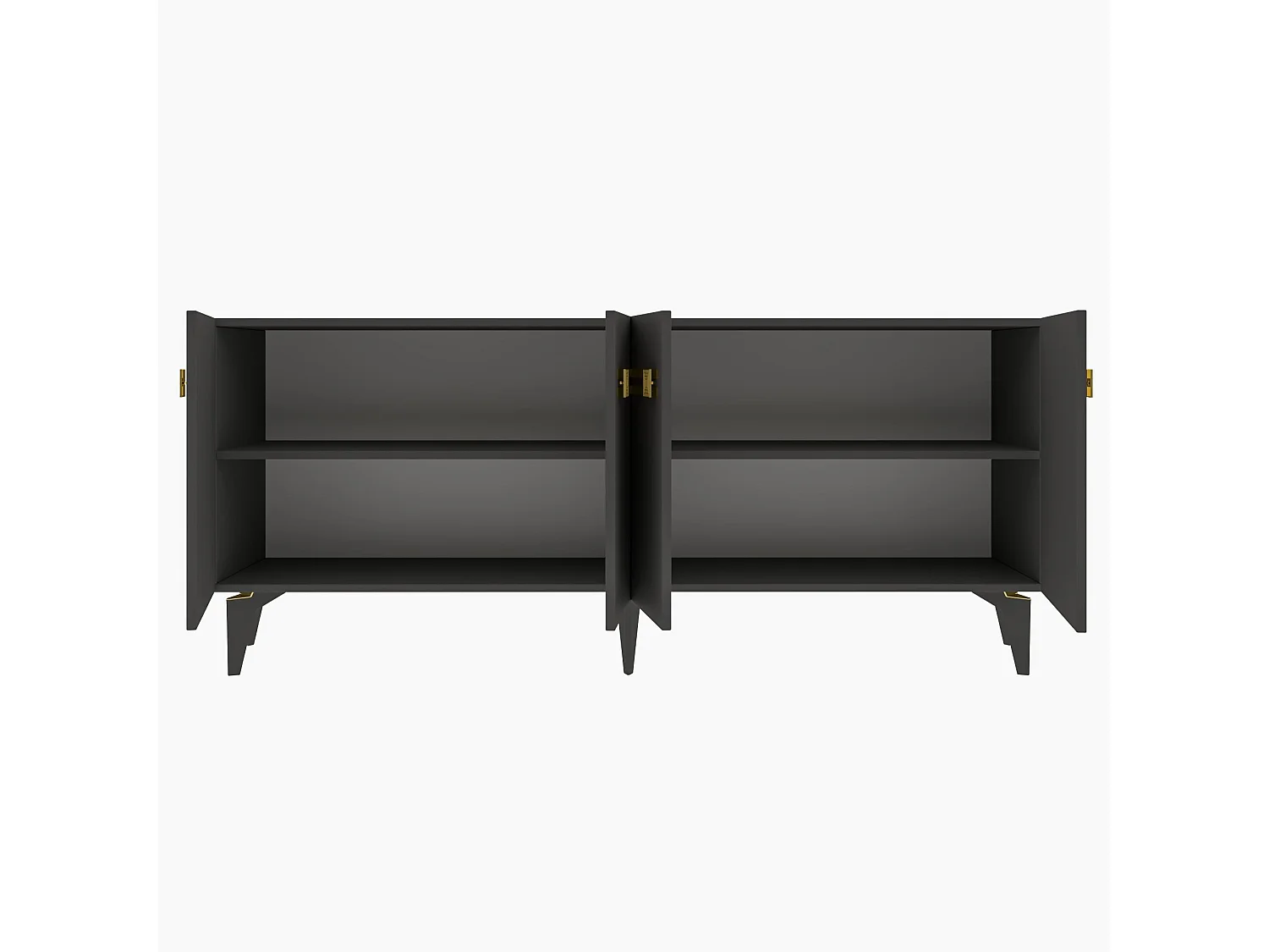 Aparador – 150 cm – Antracita y Oro – Tablero de partículas recubierto de melamina