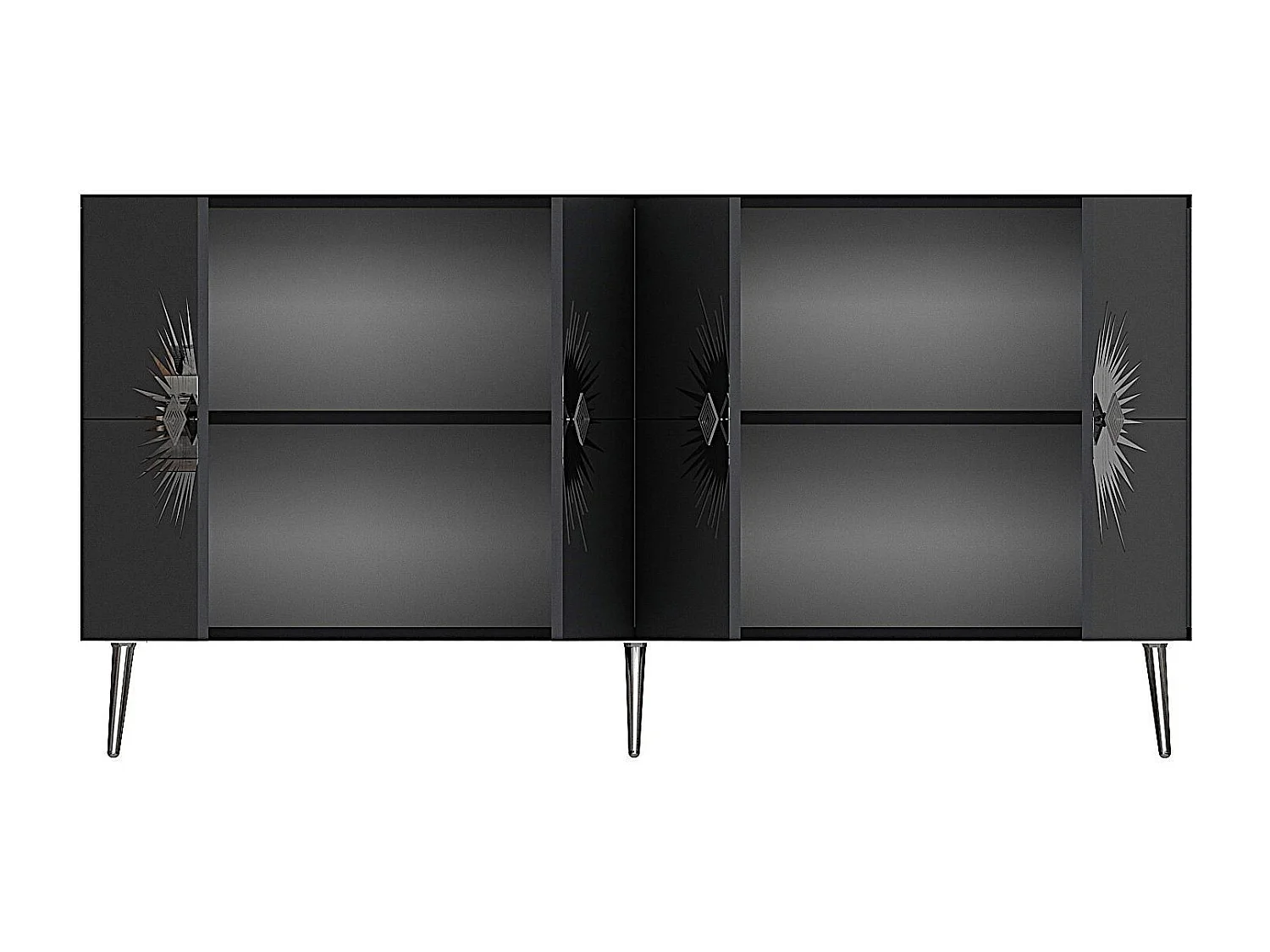 Aparador – 150 cm – Antracite e Prata – Painéis de partículas revestidos a melamina