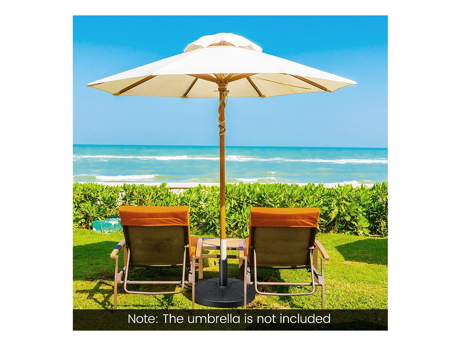 Parasolstandaard, 14 kg, ronde parasolstandaard voor parasolstangen van 38/48 mm, Ø 45 cm, marktparaplustandaard, parasolvoet voor tuin, balkon