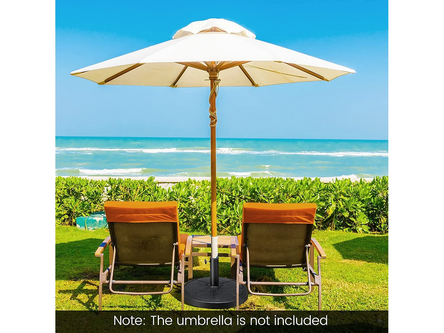 Parasolstandaard, 14 kg, ronde parasolstandaard voor parasolstangen van 38/48 mm, Ø 45 cm, marktparaplustandaard, parasolvoet voor tuin, balkon