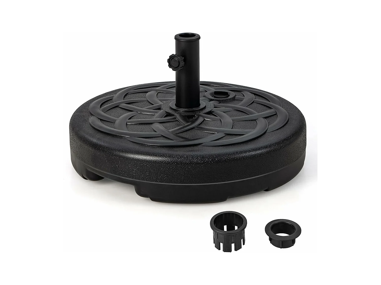 Parasolstandaard 23 liter / 39 kg vulbaar met water of zand, parasolvoet voor parasolstangen van 38/48 mm, Ø 56 cm, marktparasolvoet, parasolstandaard