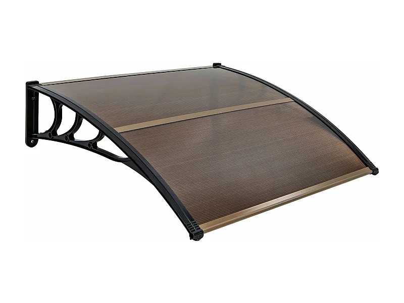 Luifel voor voordeur, overkapping van aluminium en polycarbonaat, transparante boogluifel, deurluifel, afdak voor huisdeur, 122 x 99 cm ZB33441