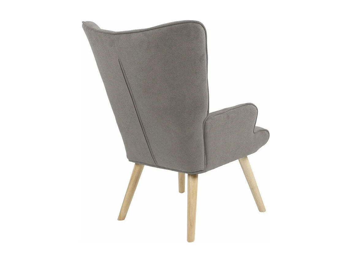 Fauteuil Fluffy tissu gris-pied en hévéa naturel 75x69x96cm