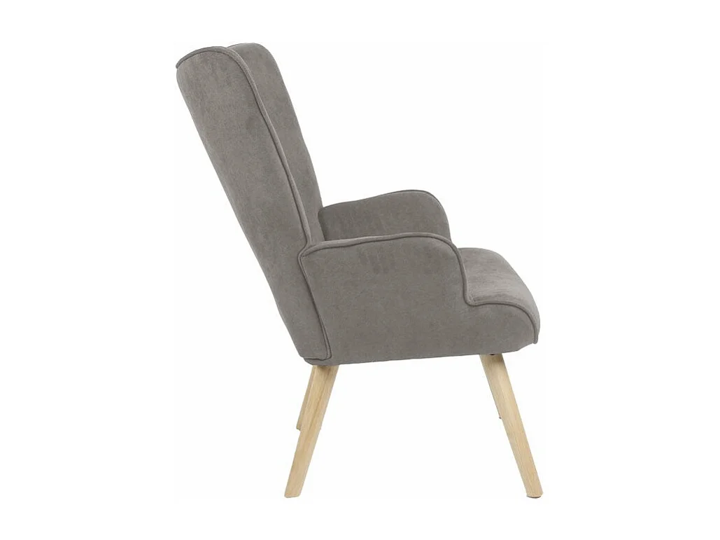 Fauteuil Fluffy tissu gris-pied en hévéa naturel 75x69x96cm