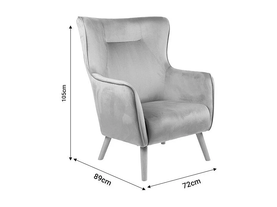 fauteuil insicive tissu velours beige-pied naturel 72x89x105cm