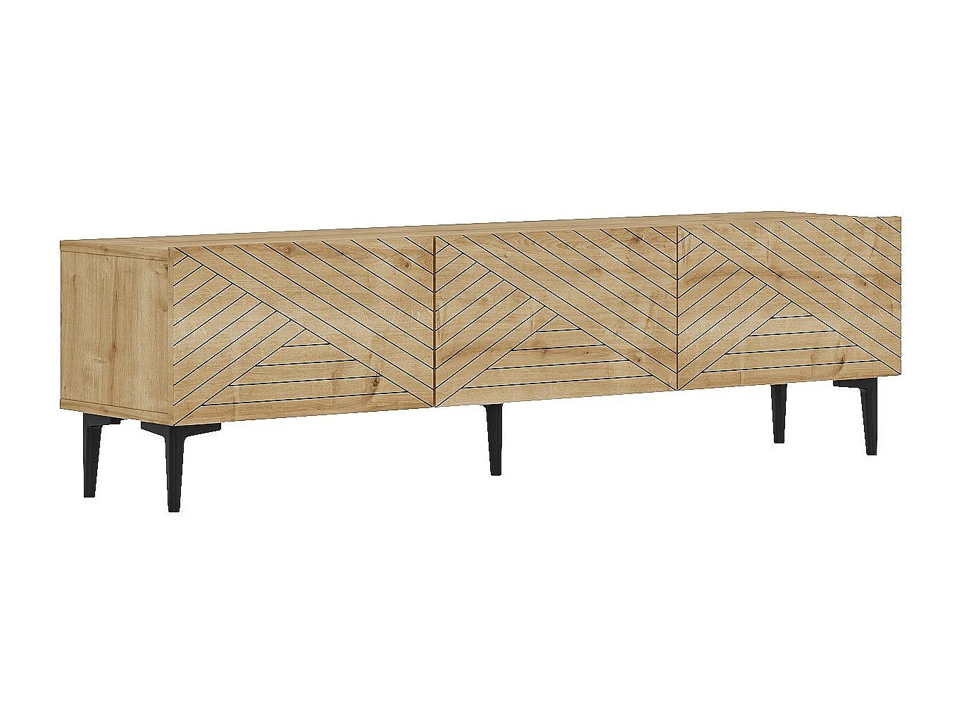 TV-Ständer aus melaminbeschichteter Spanplatte – 160 cm – Saphir-Eiche