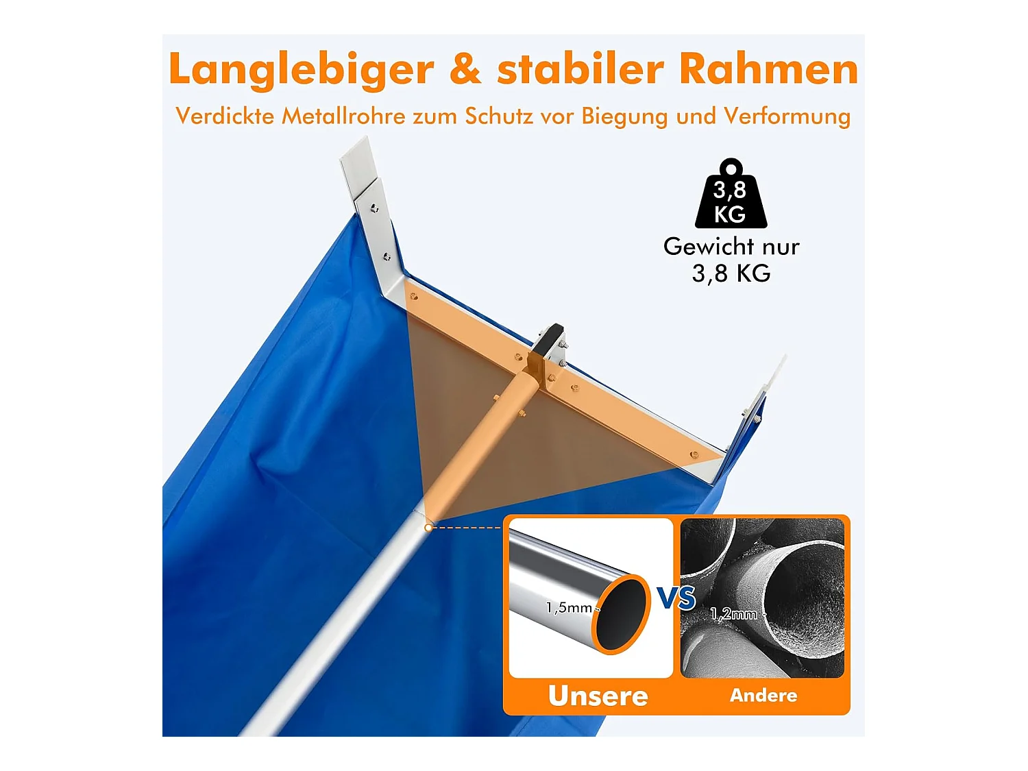 Sneeuwruimer voor dak, sneeuwruimer met telescoopsteel, antislip handgreep en klittenbandsluiting, dakruimer, sneeuwschuiver van aluminium, instelbereik 170-608 cm