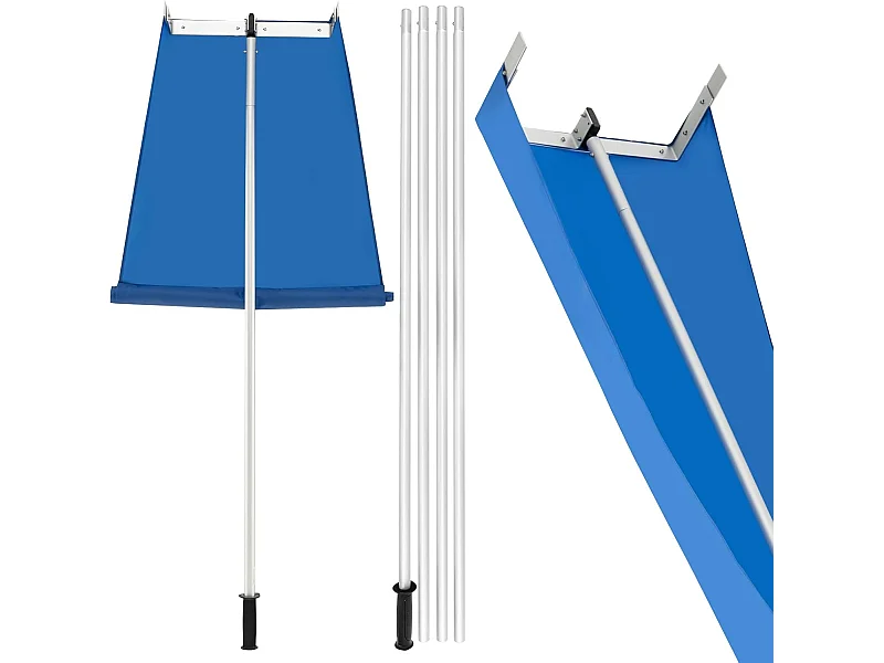 Sneeuwruimer voor dak, sneeuwruimer met telescoopsteel, antislip handgreep en klittenbandsluiting, dakruimer, sneeuwschuiver van aluminium, instelbereik 170-608 cm