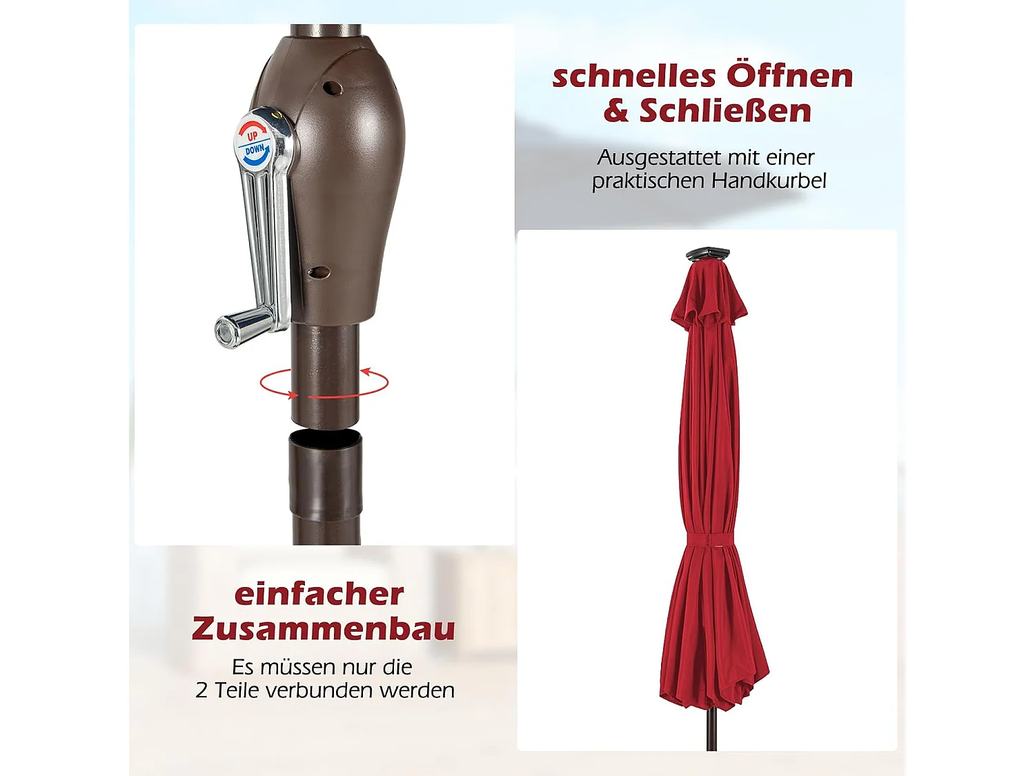 300 cm led-parasol, tuinparasol, marktscherm met solarverlichting, terrasparasol achthoek, zwengelparasol, strandscherm, hangscherm, kleurkeuze ZB33616