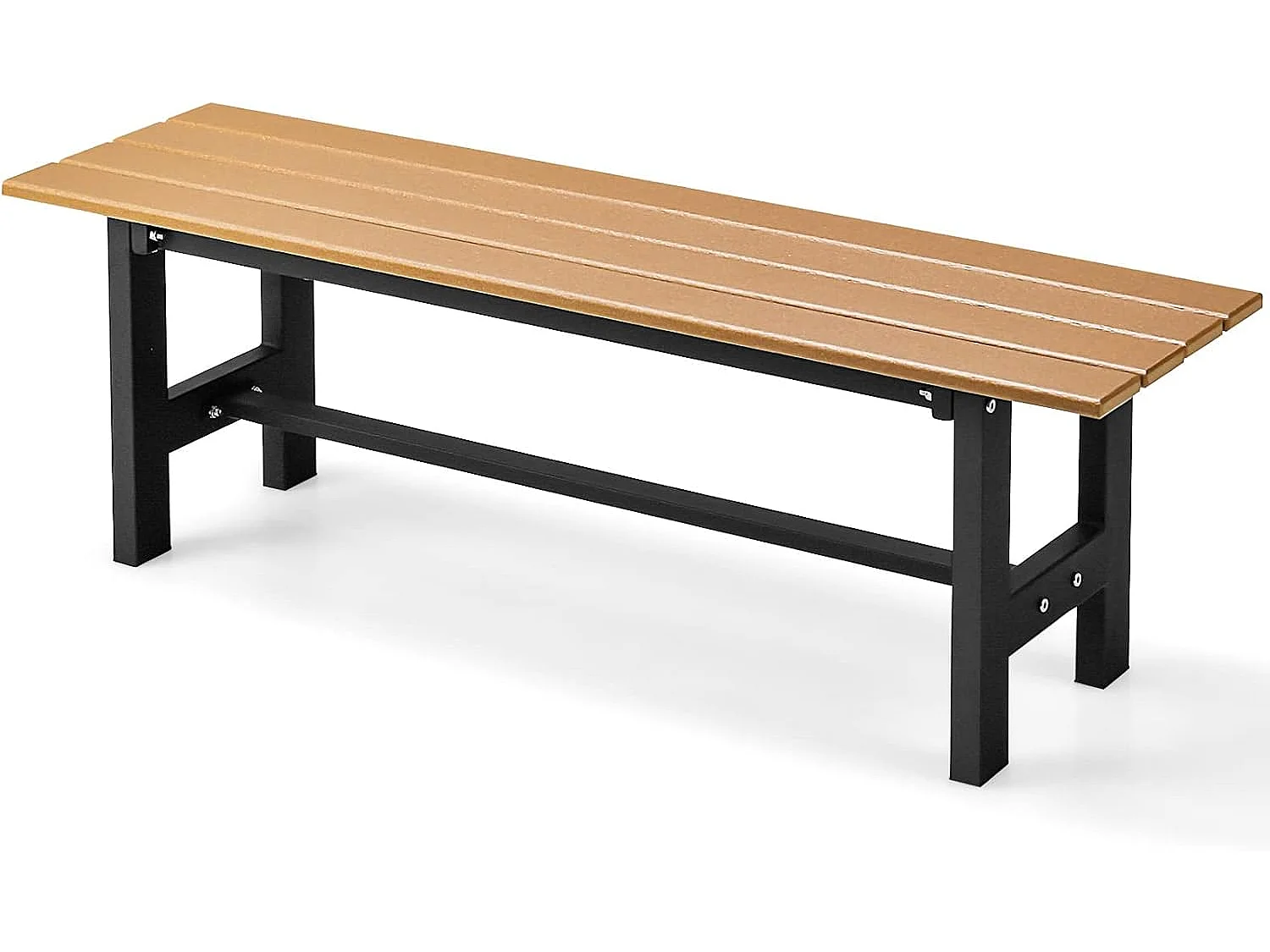 Tuinbank, weerbestendig, 2-zitsbank, tot 300 kg belastbaar, all-weather parkbank van HDPE, terrasbank zonder rugleuning 120 x 36 x 40,5 cm (bruin) ZB33351