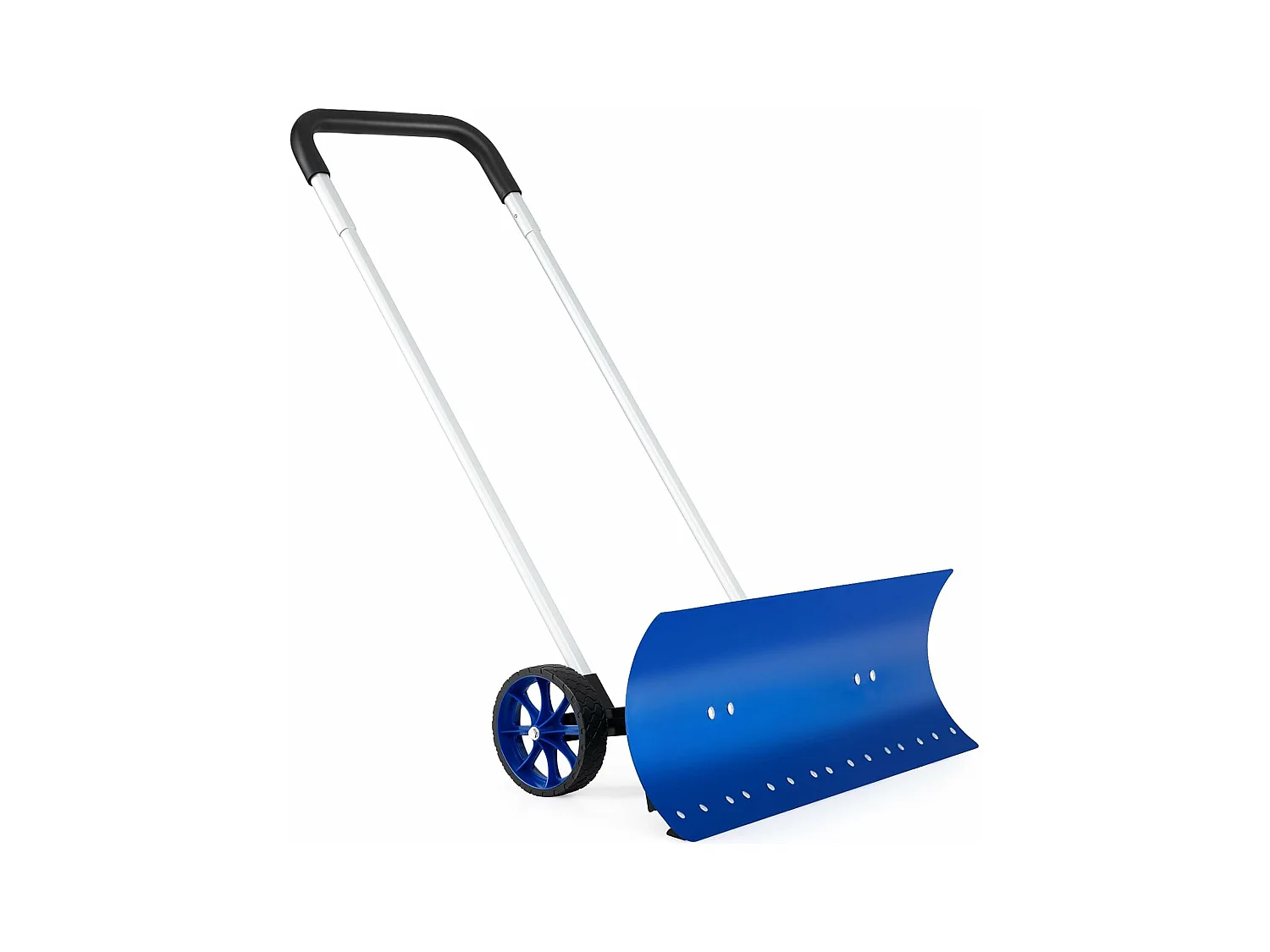 Sneeuwschep op wielen, in hoogte verstelbaar, sneeuwschuiver met aan beide zijden hellend lemmet, sneeuwruimer, sneeuwschild 95 cm, ZB34356