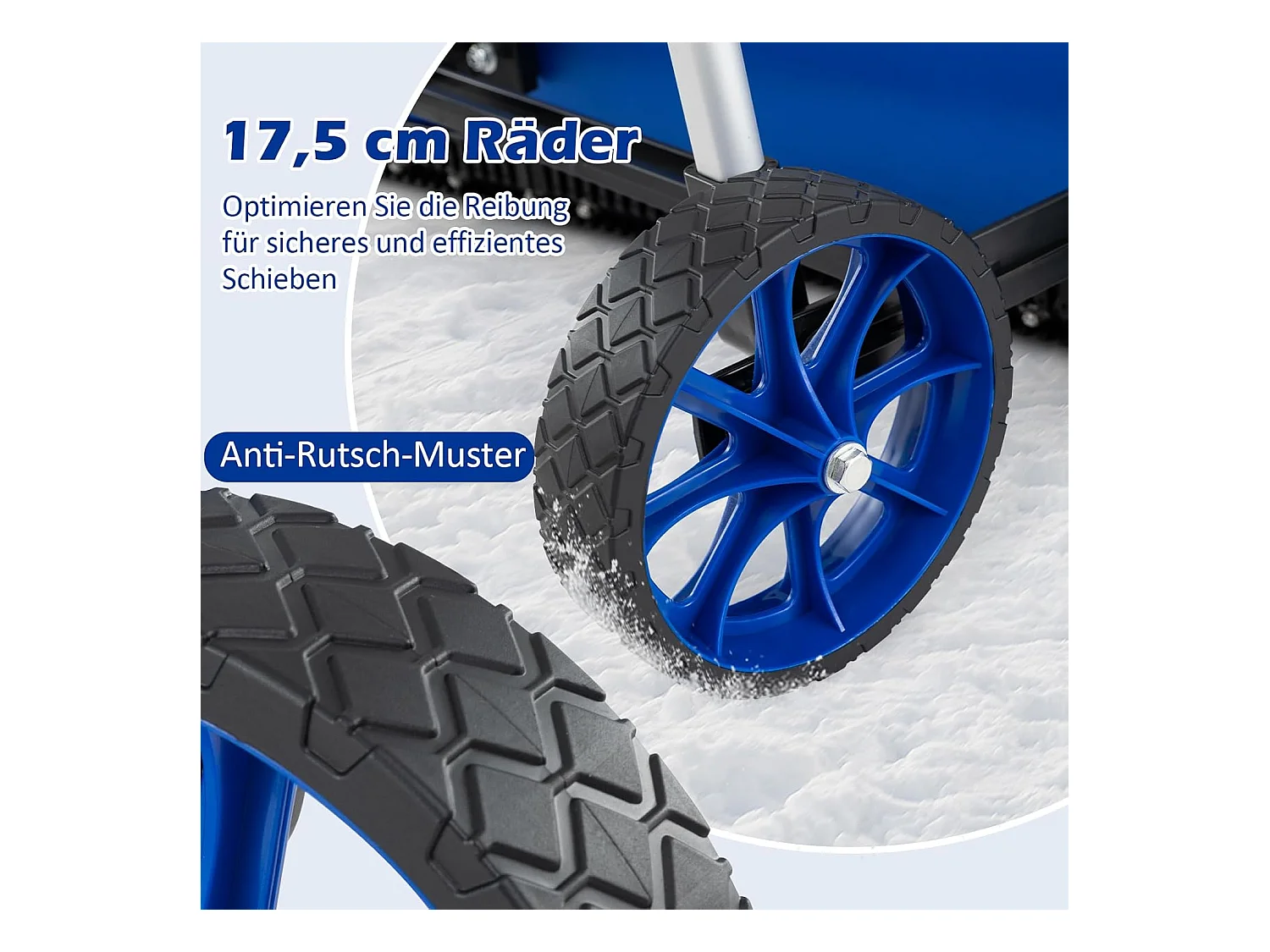 Sneeuwschep op wielen, in hoogte verstelbaar, sneeuwschuiver met aan beide zijden hellend lemmet, sneeuwruimer, sneeuwschild 95 cm, ZB34356