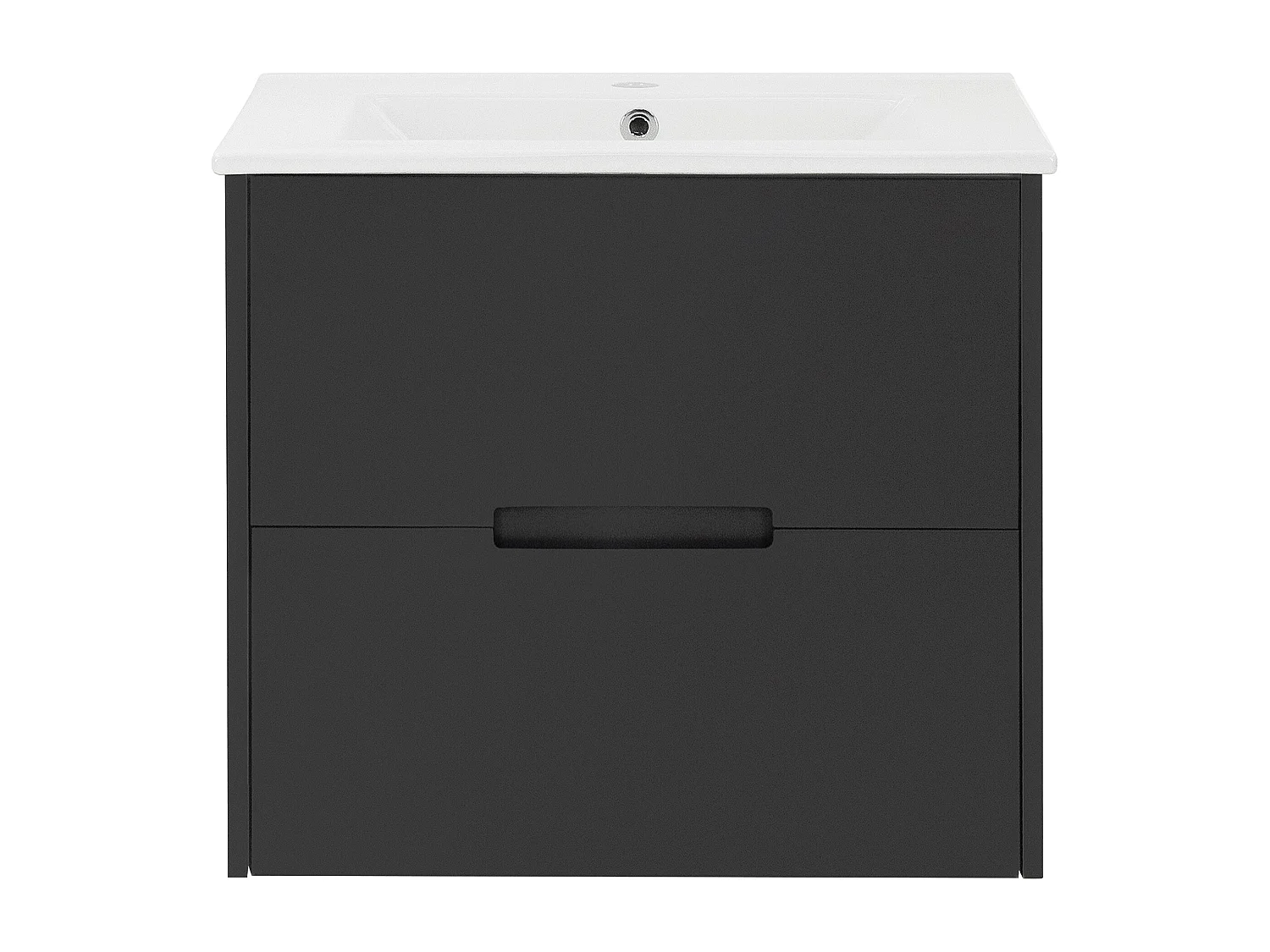 2 Pièces meuble salle de bain armoire bas gris 59x45x54cm lavabo blanc céramique