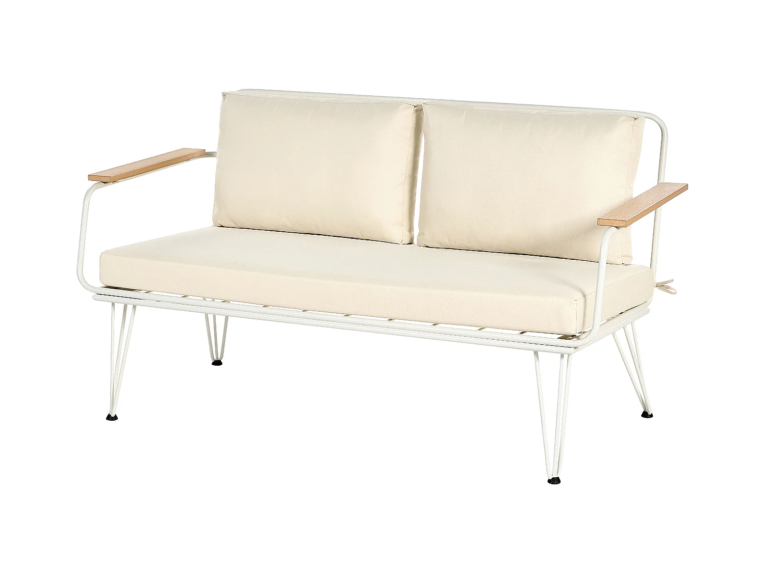 Zestaw ogrodowy ze stolikiem dla 4 osób MONTESILVANO Metal Jasnobeżowy