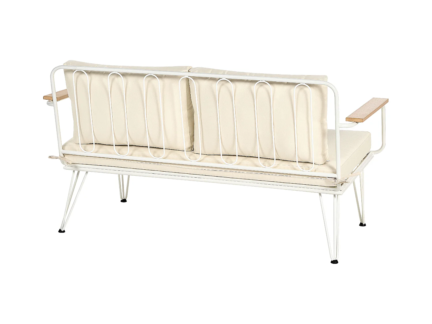 Zestaw ogrodowy ze stolikiem dla 4 osób MONTESILVANO Metal Jasnobeżowy