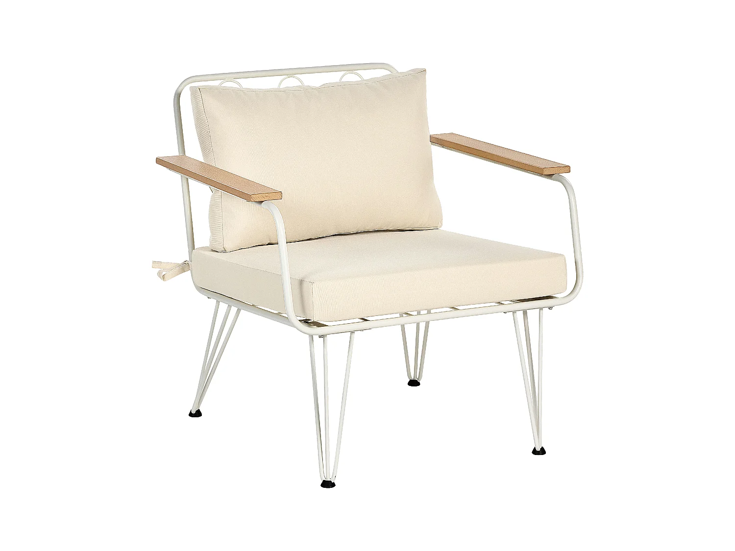 Zestaw ogrodowy ze stolikiem dla 4 osób MONTESILVANO Metal Jasnobeżowy