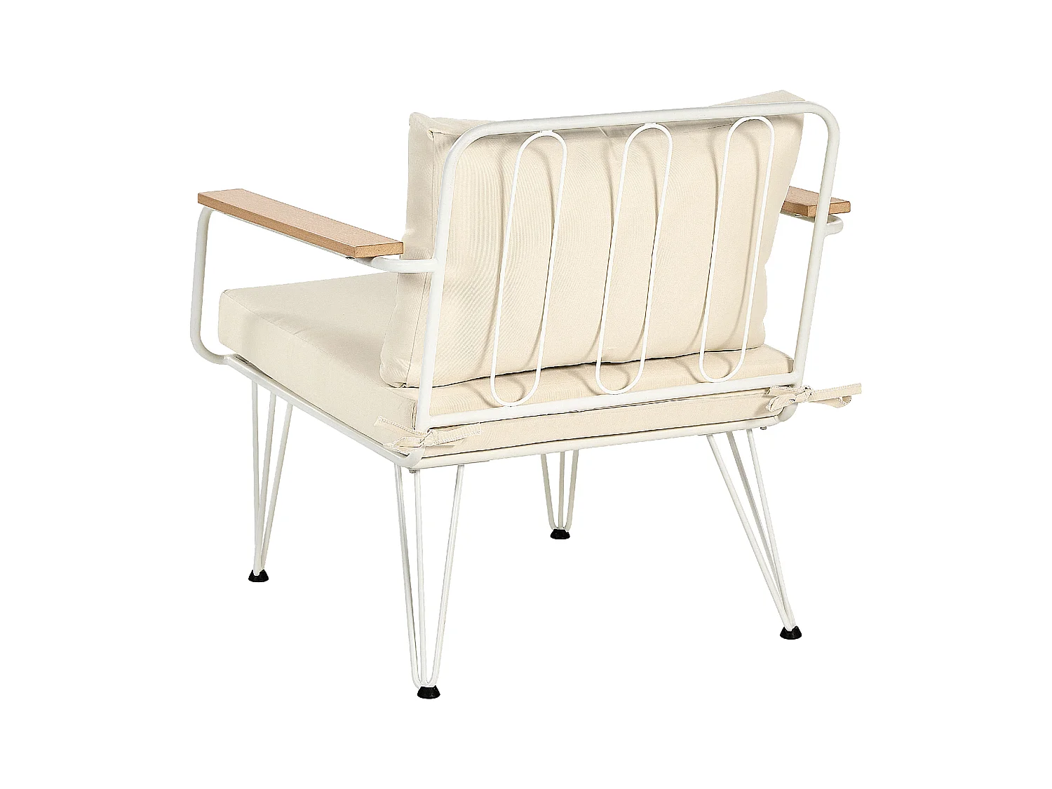 Zestaw ogrodowy ze stolikiem dla 4 osób MONTESILVANO Metal Jasnobeżowy