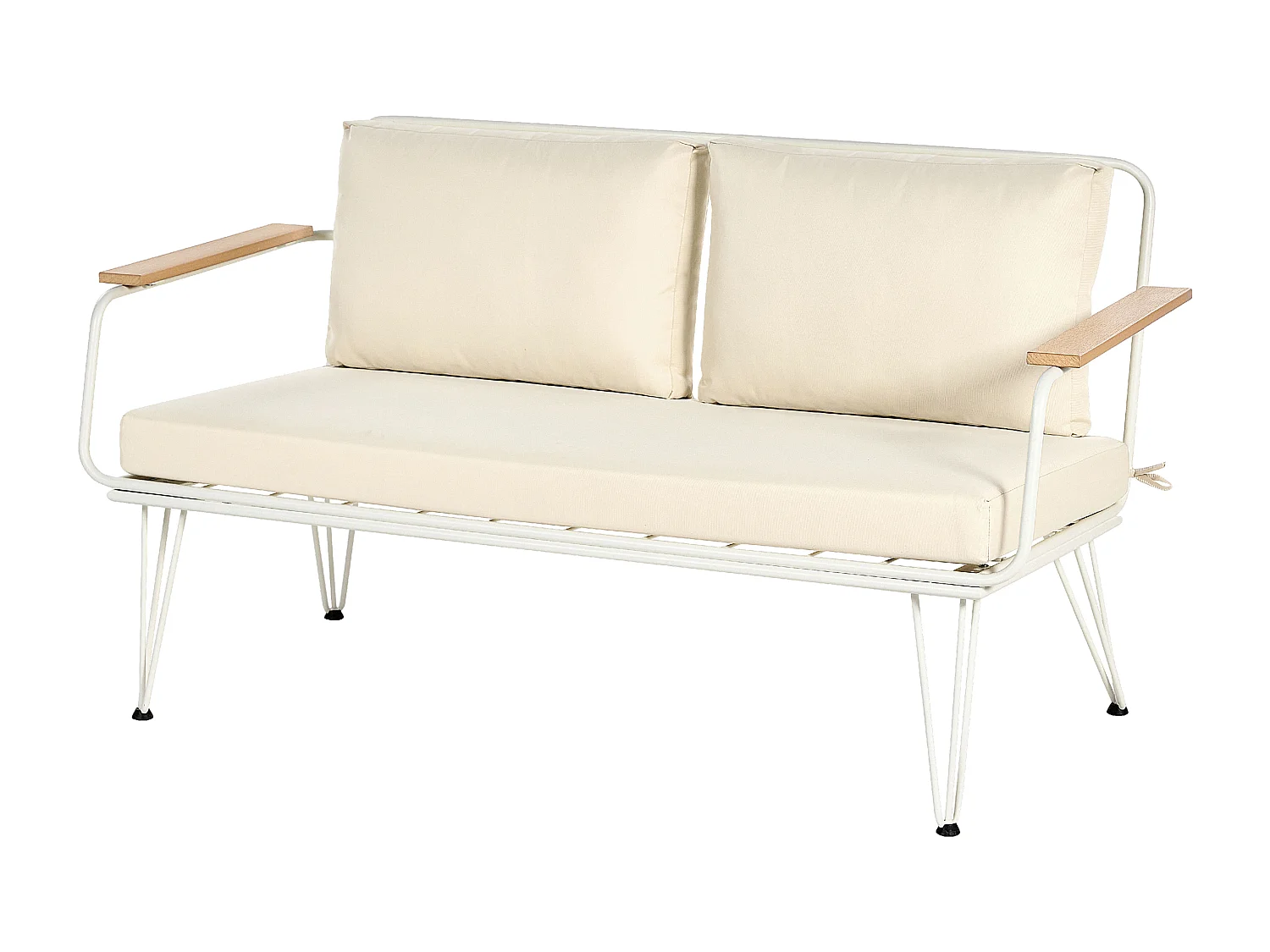 Ensemble de salon de jardin avec table 4 places MONTESILVANO Métal Beige clair