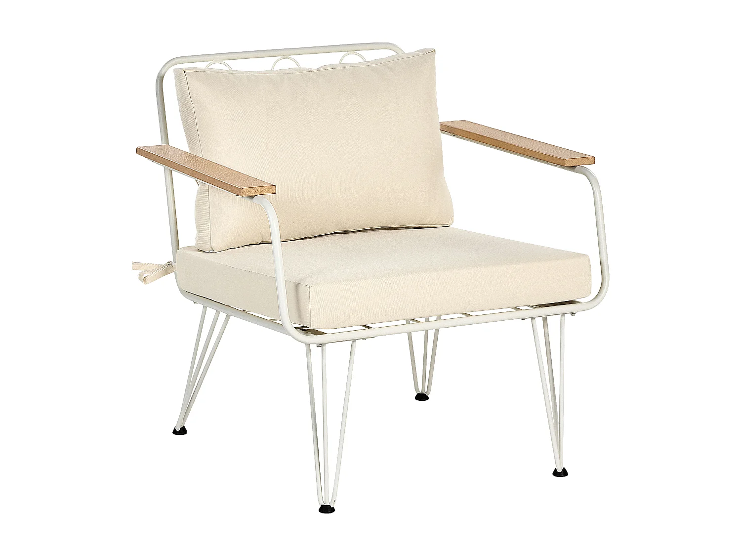 Ensemble de salon de jardin avec table 4 places MONTESILVANO Métal Beige clair