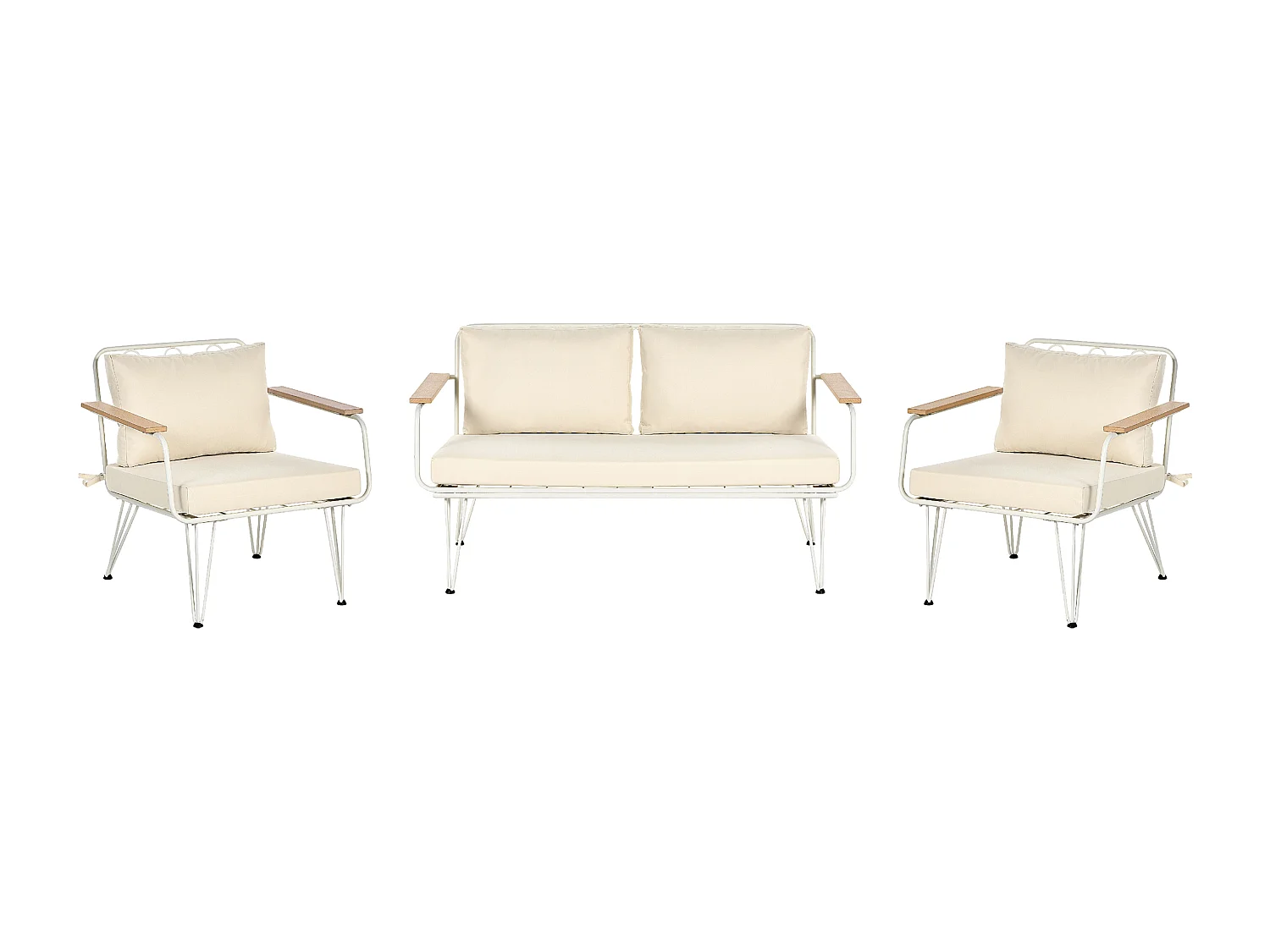 Ensemble de salon de jardin avec table 4 places MONTESILVANO Métal Beige clair