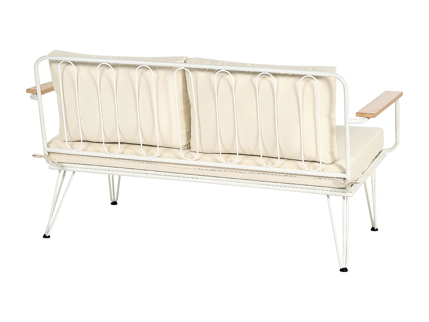 Ensemble de salon de jardin avec table 4 places MONTESILVANO Métal Beige clair
