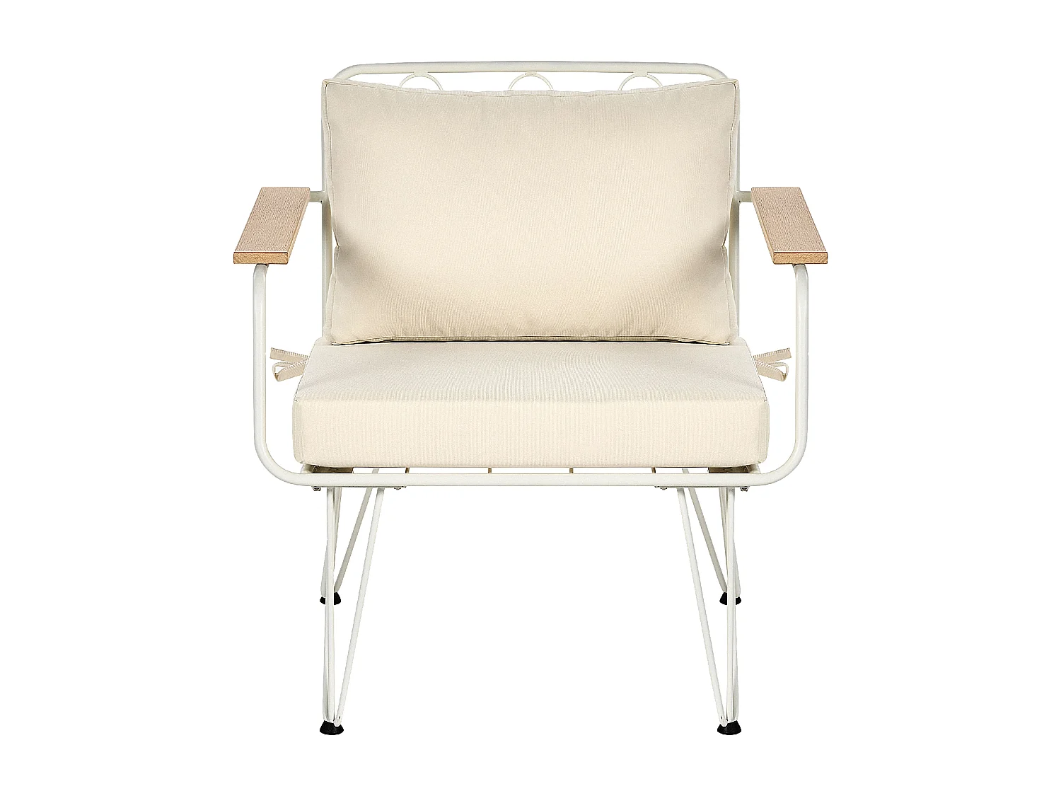 Ensemble de salon de jardin avec table 4 places MONTESILVANO Métal Beige clair