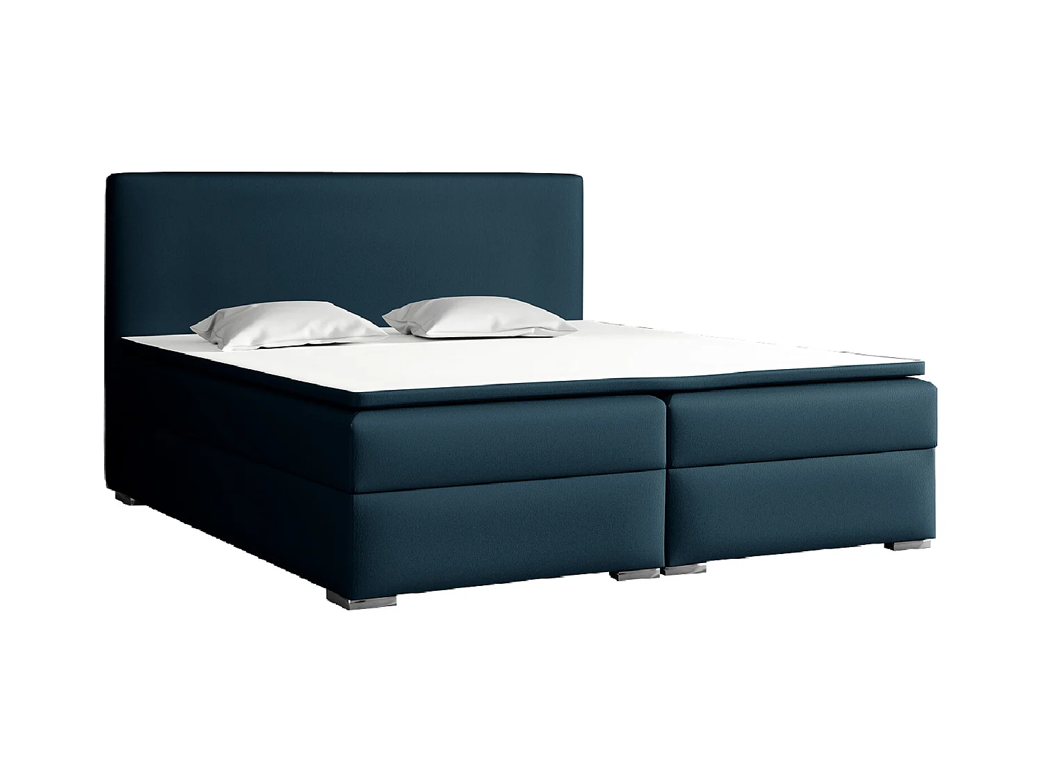 LIT BOXSPRING avec surmatelas Soler 180x200 cm, Soft 09 (Bleu foncé)