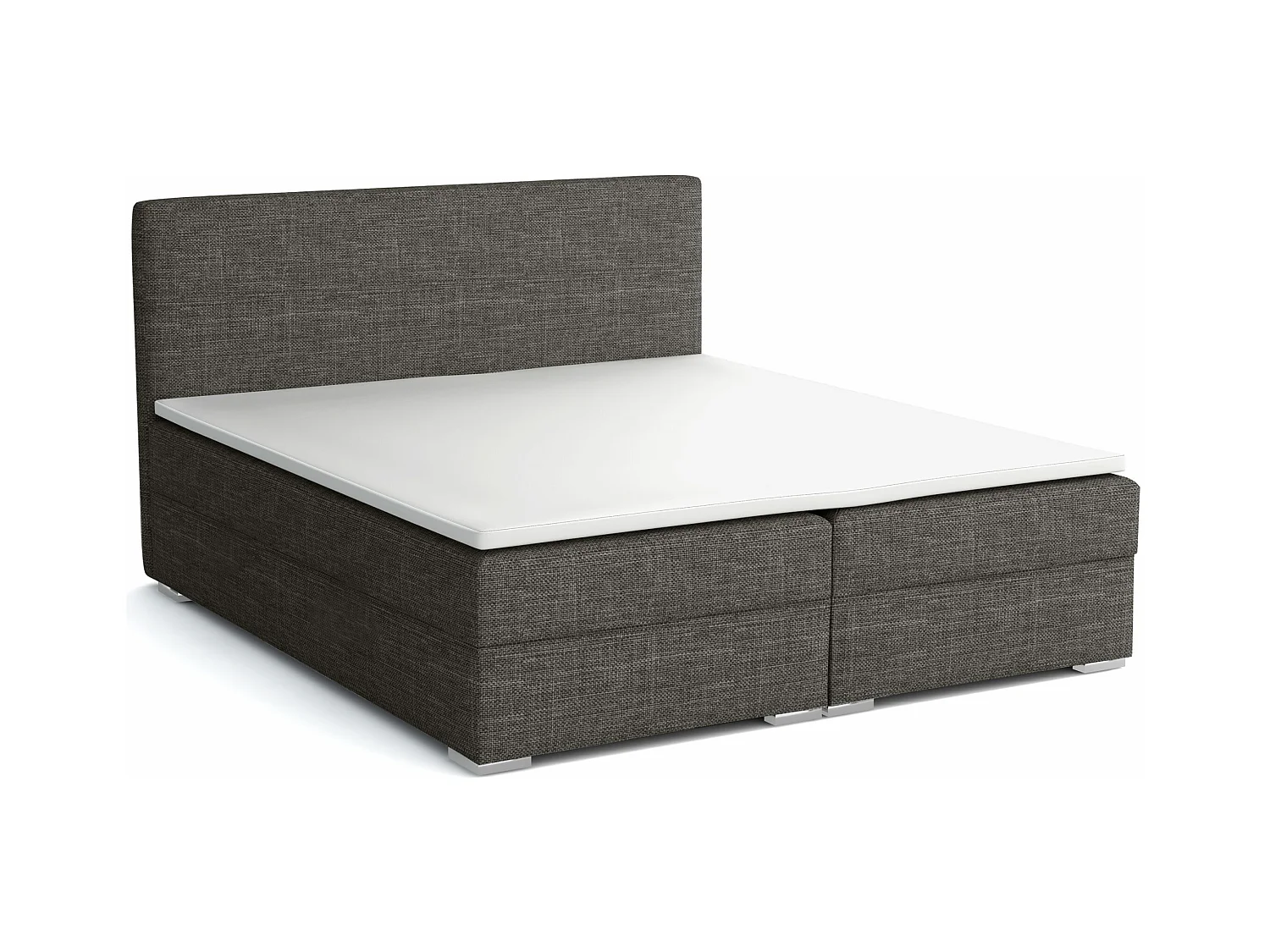 LIT BOXSPRING avec surmatelas Soler 200x200 cm, Lux 06 (Gris)