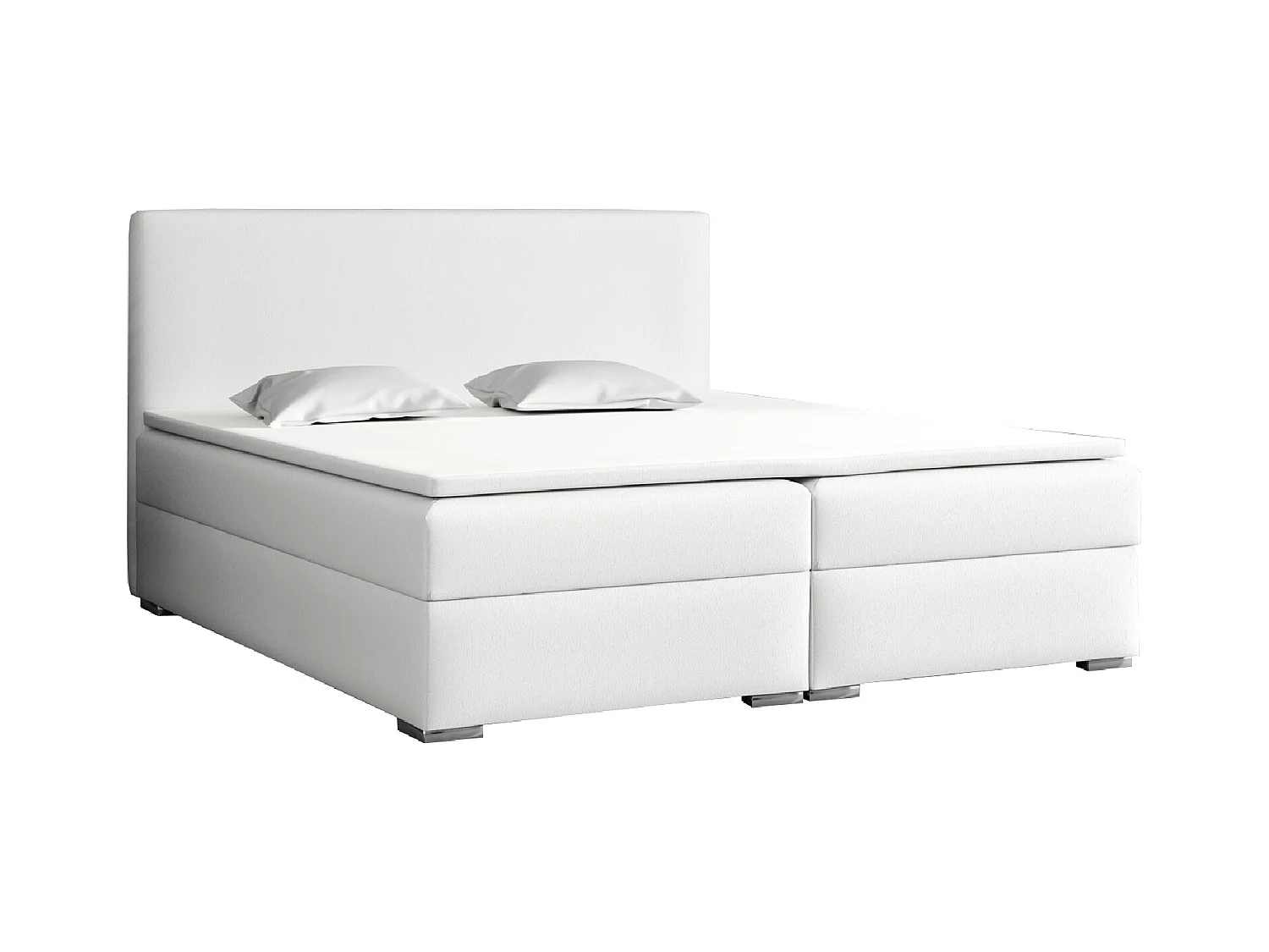 LIT BOXSPRING avec surmatelas Soler 200x200 cm, Soft 17 (Blanc)