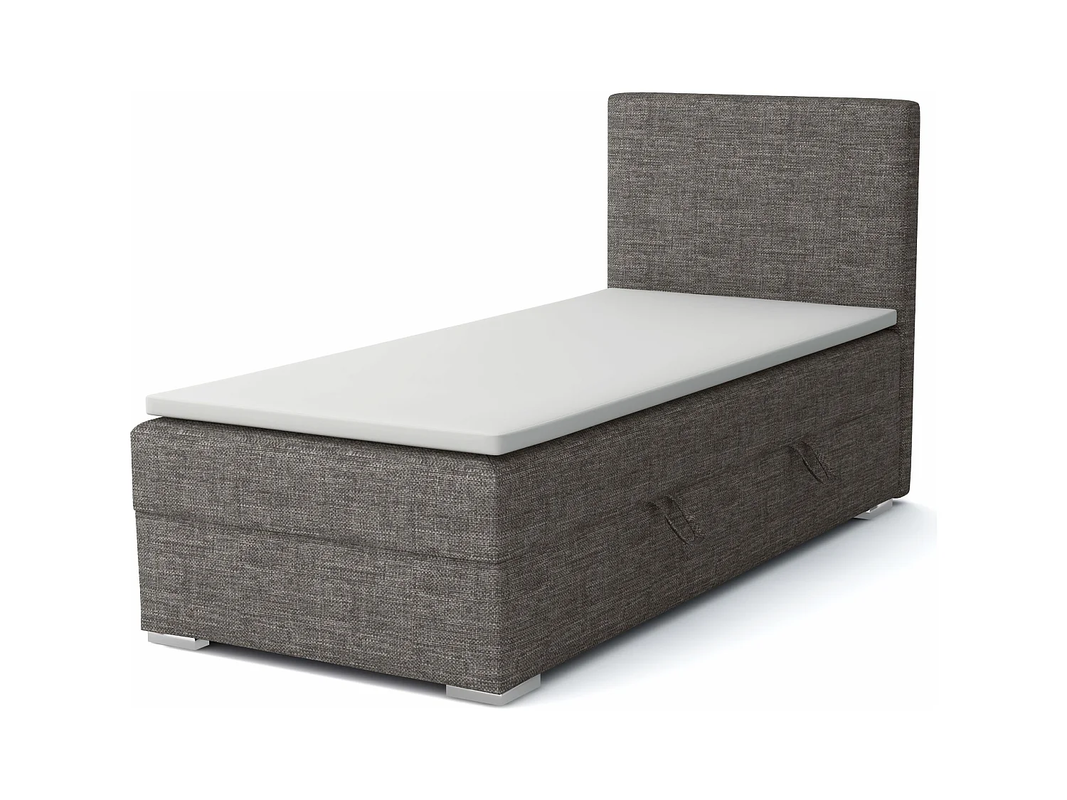 EINZELBETT mit Topper Kiberg Mini Seite Rechts, 100x200 cm, Lux 06 (Grau)