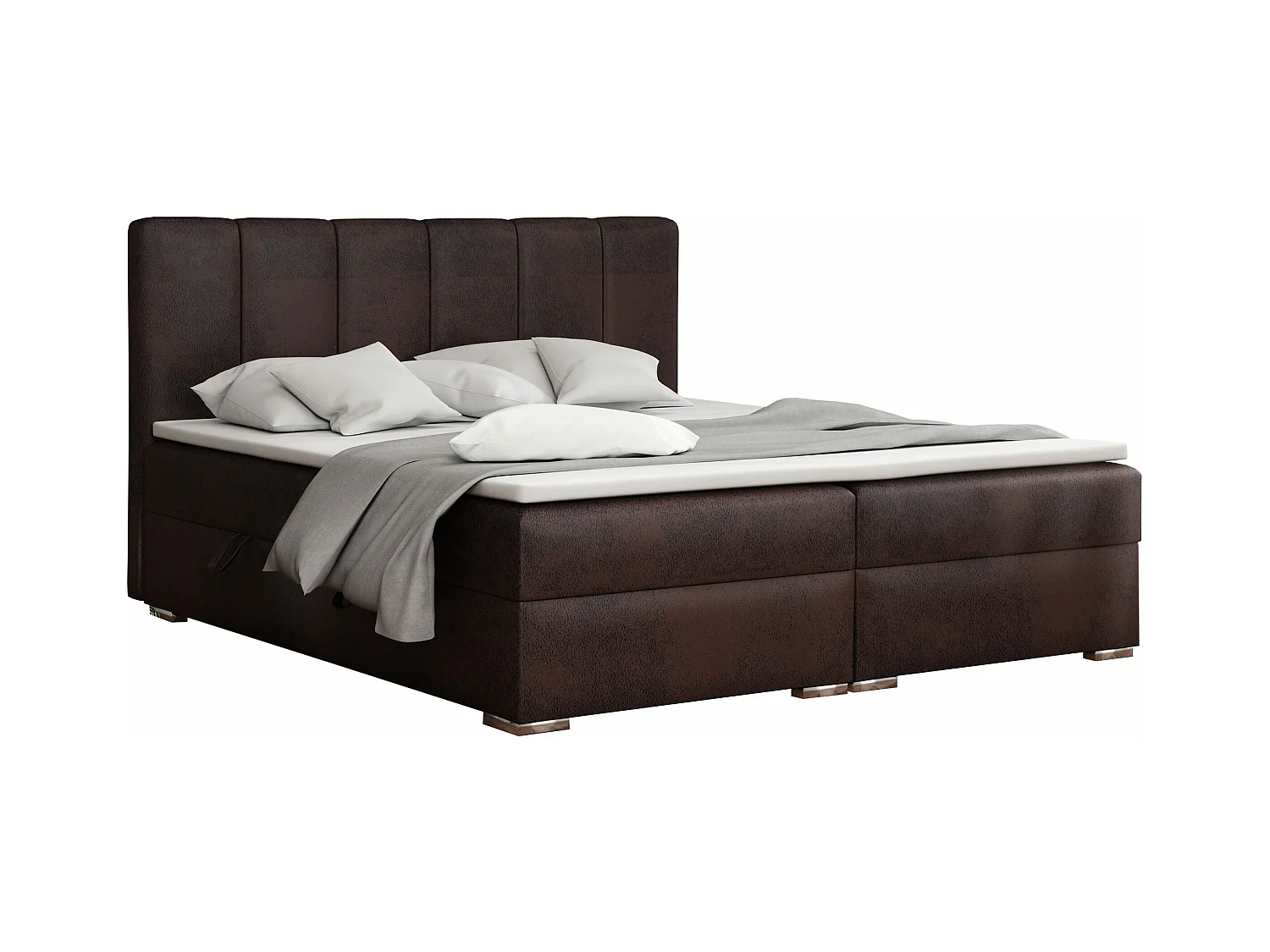 LIT BOXSPRING avec coffres Provo 180x200 cm, Gobi 04 (Brun foncé)