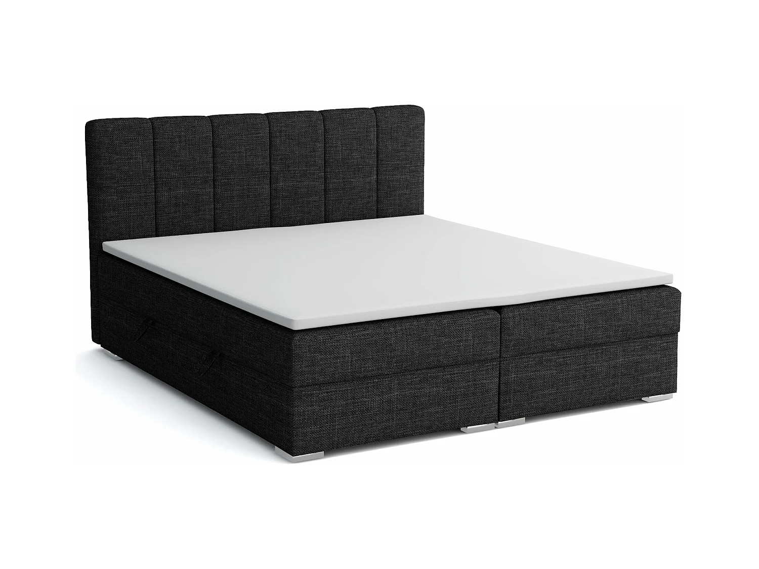 LIT BOXSPRING avec coffres Provo 200x200 cm, Lux 23 (Noir)