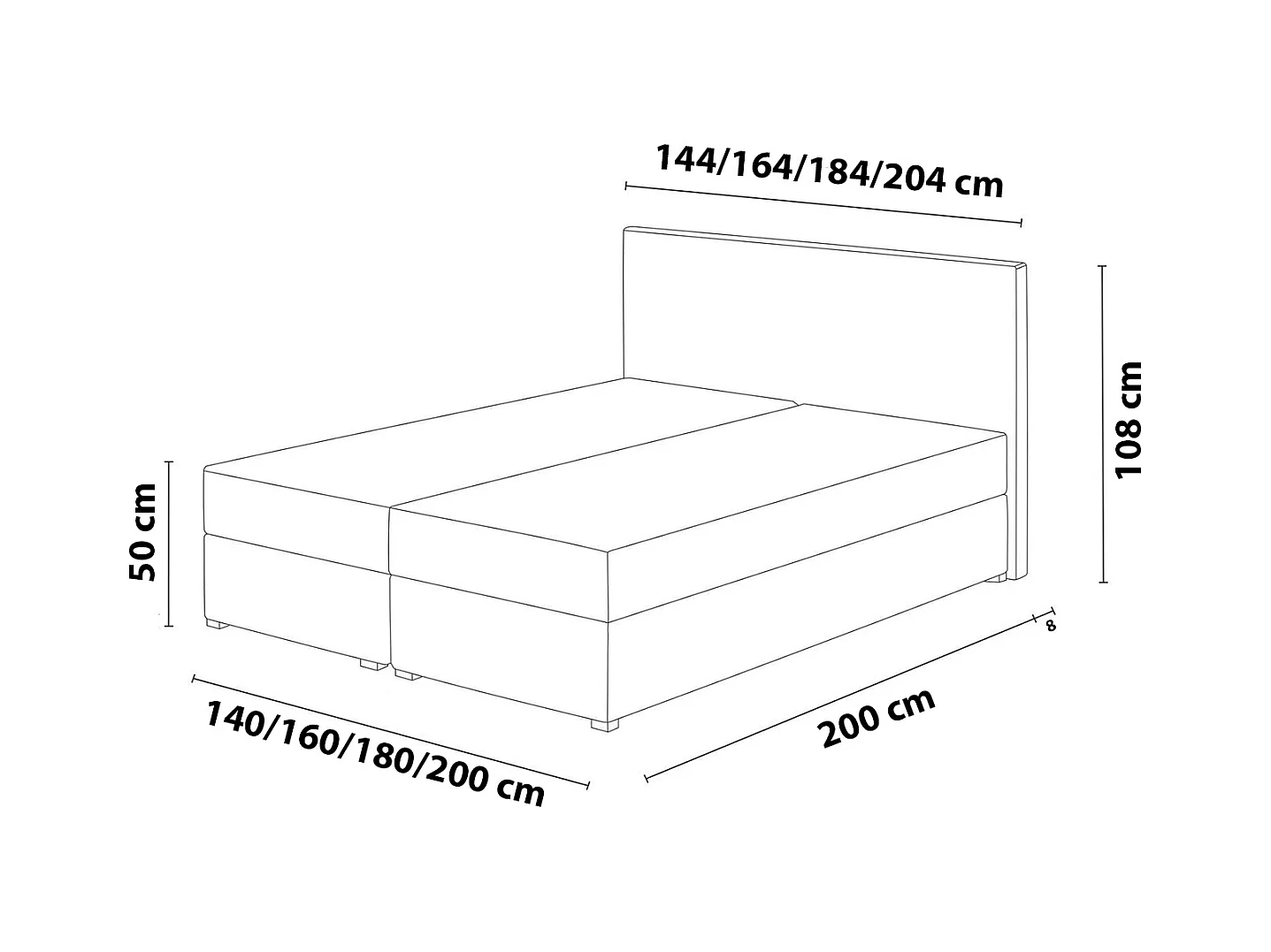 LIT BOXSPRING avec surmatelas Soler 160x200 cm, Soft 29 (Gris)