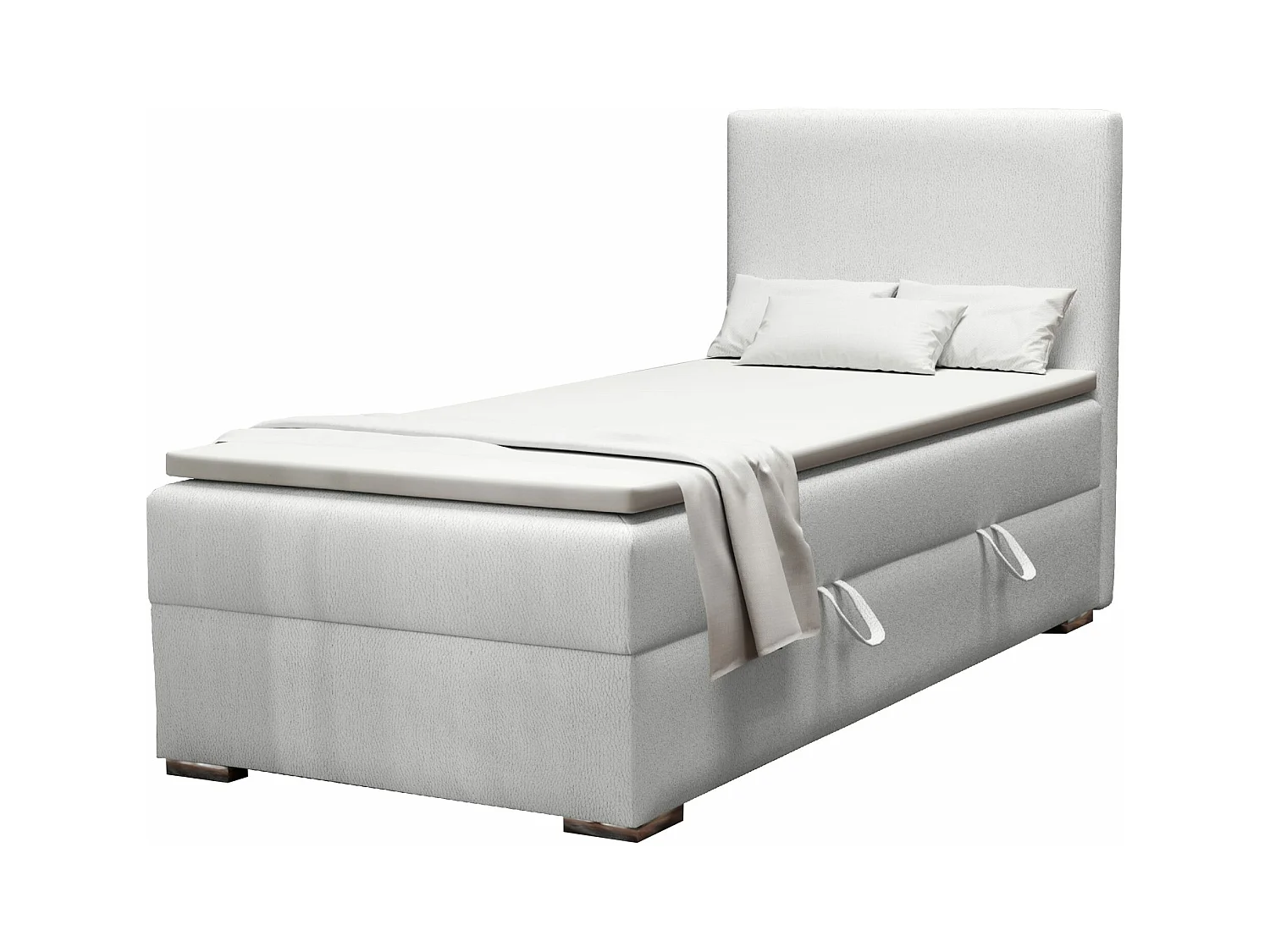 EINZELBETT mit Topper Kiberg Mini Seite Rechts, 100x200 cm, Soft 17 (Weiss)